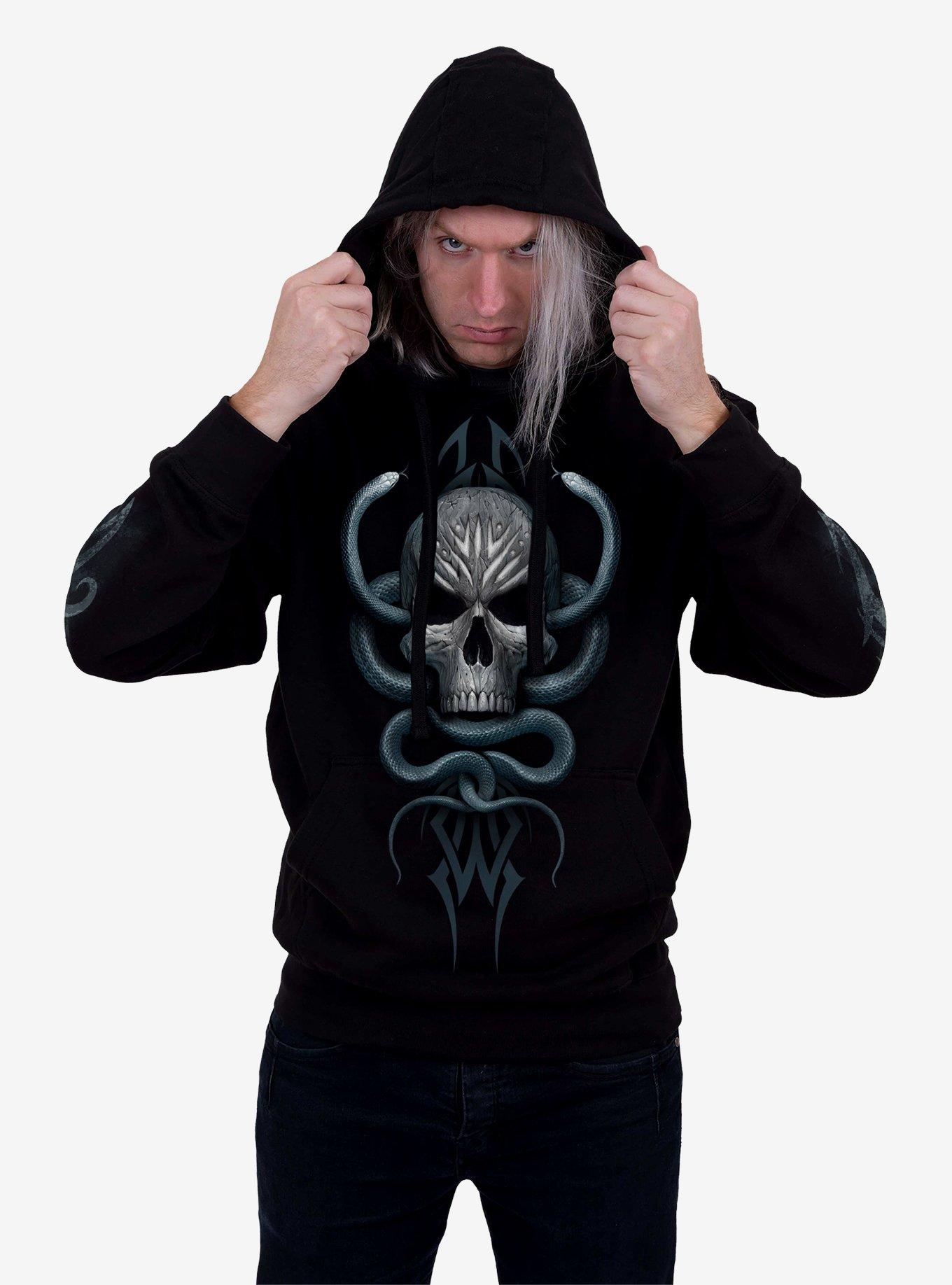 Stone Gaze Black Hoodie, BLACK, alternate