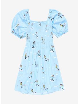 Plus Size Disney Peter Pan Flying Allover Print Smock Dress - BoxLunch Exclusive, , hi-res