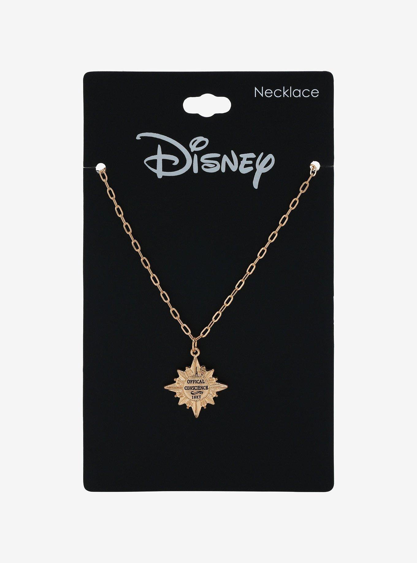 Disney Pinocchio Jiminy Cricket Badge Pendent Necklace - BoxLunch Exclusive, , alternate
