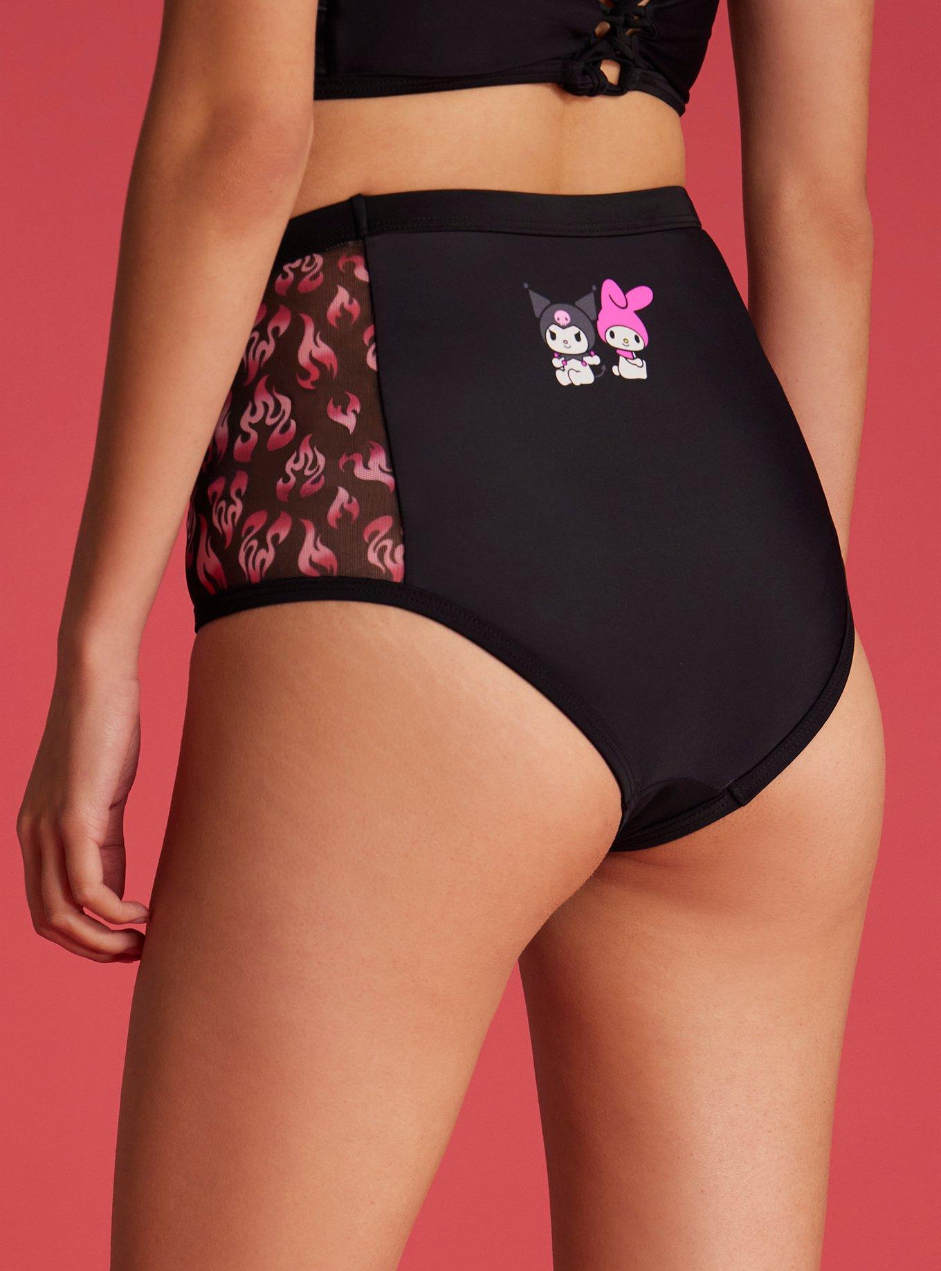 My Melody & Kuromi Flame High-Waisted Swim Bottoms, MULTI COLOR, alternate