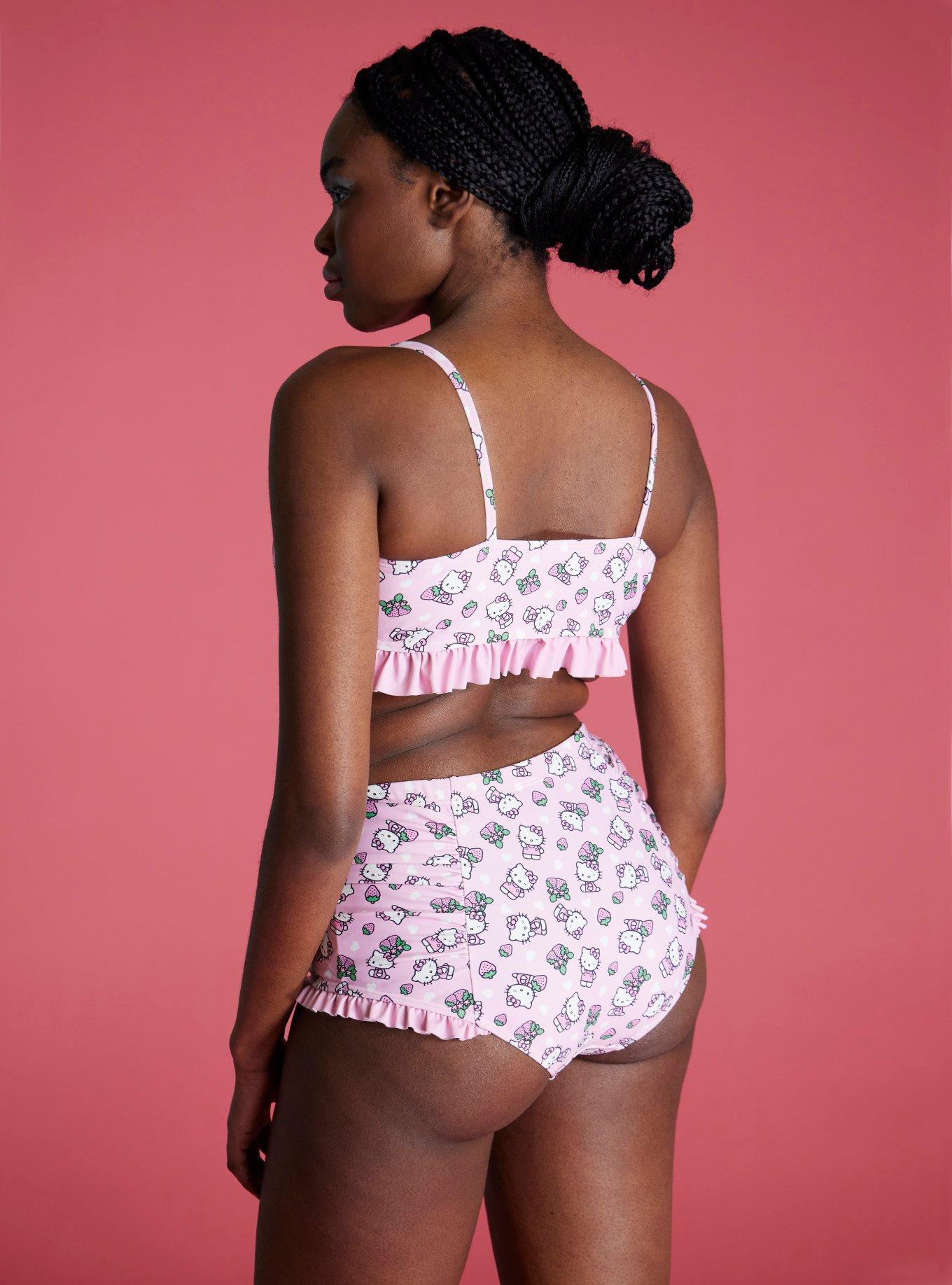 Hello Kitty Strawberry Ruffle Swim Top, MULTI COLOR, alternate