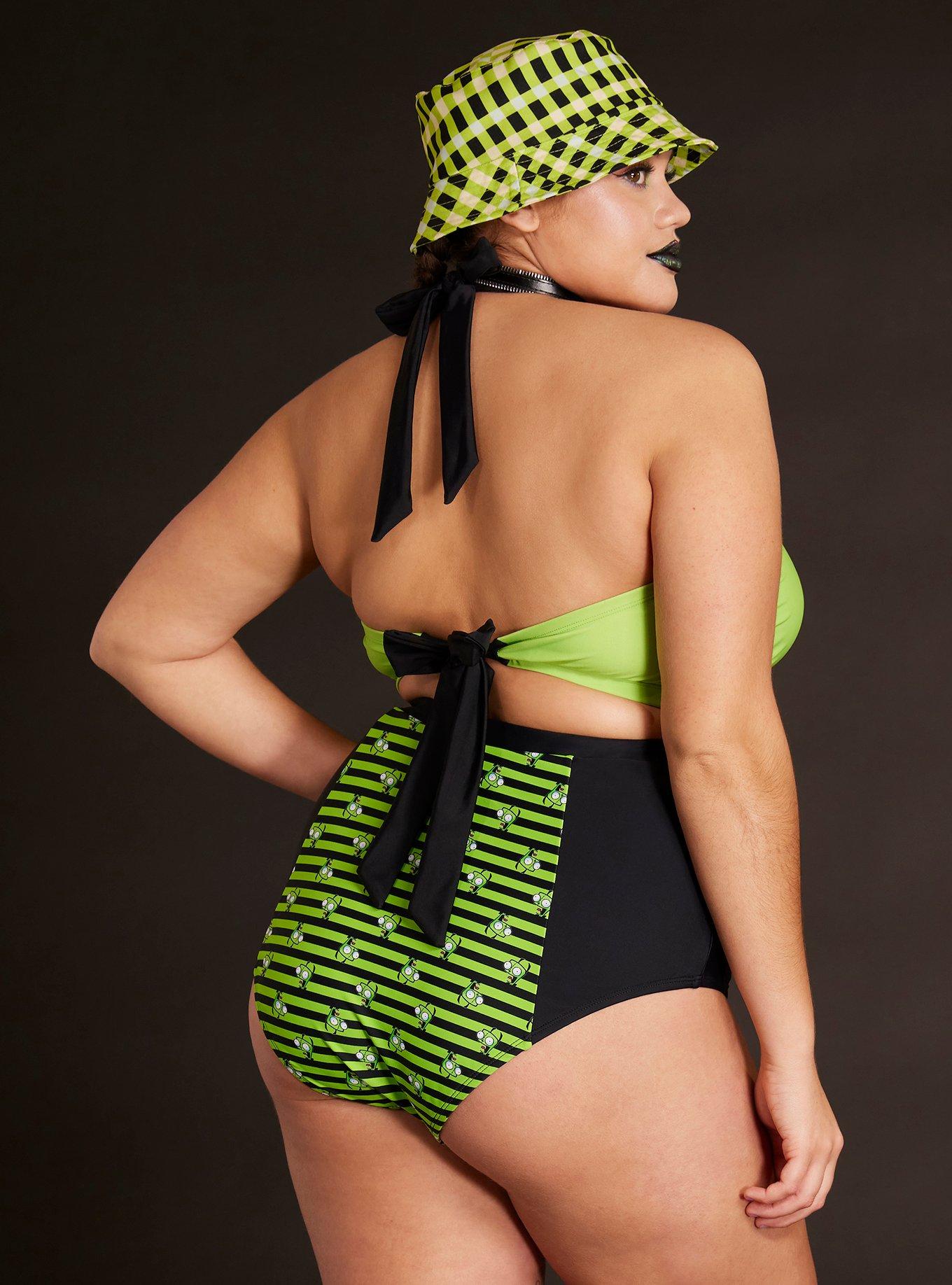 Invader Zim GIR Halter Swim Top Plus Size, MULTI COLOR, alternate
