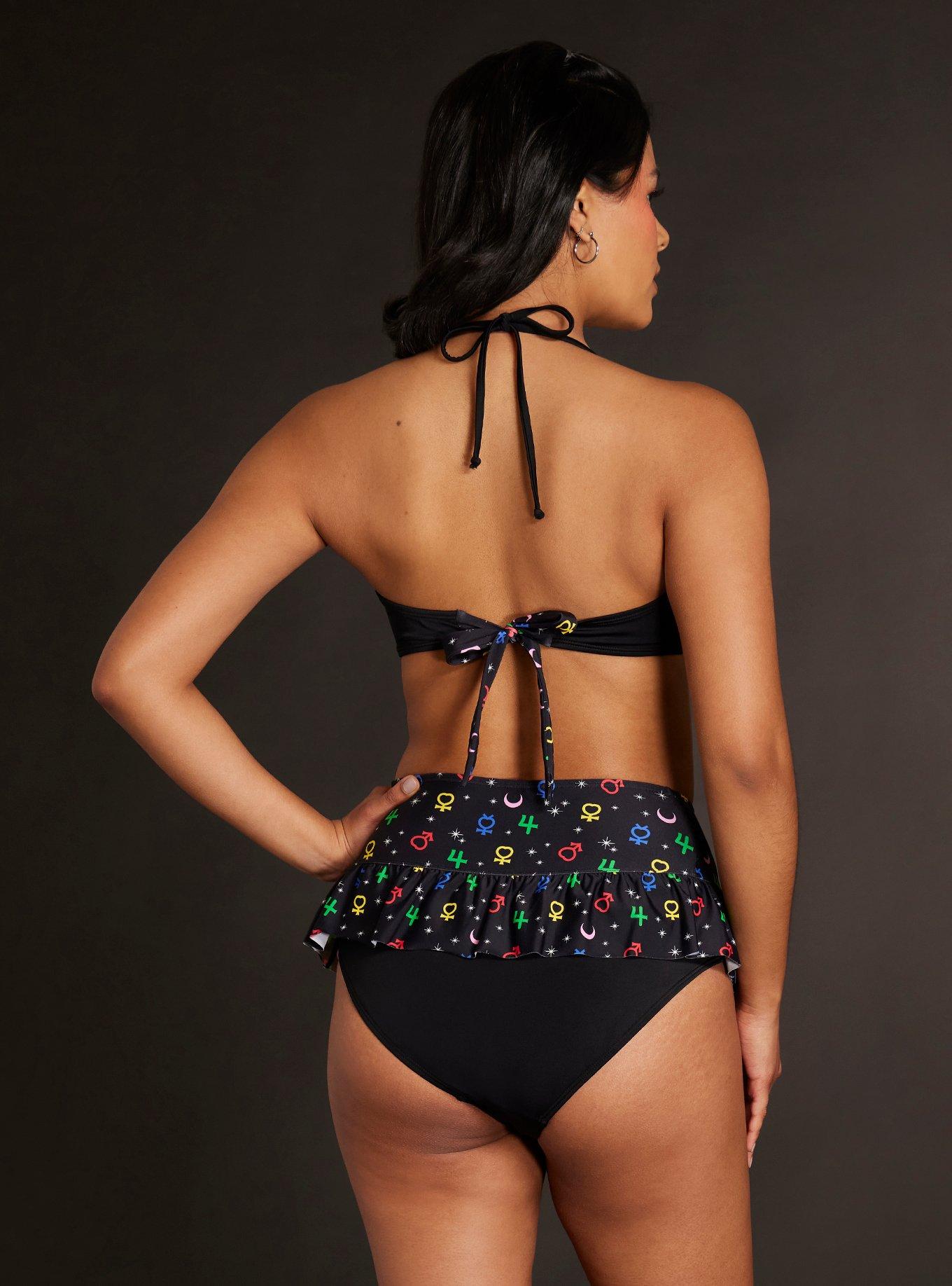 Sailor Moon Luna Halter Swim Top, MULTI COLOR, alternate