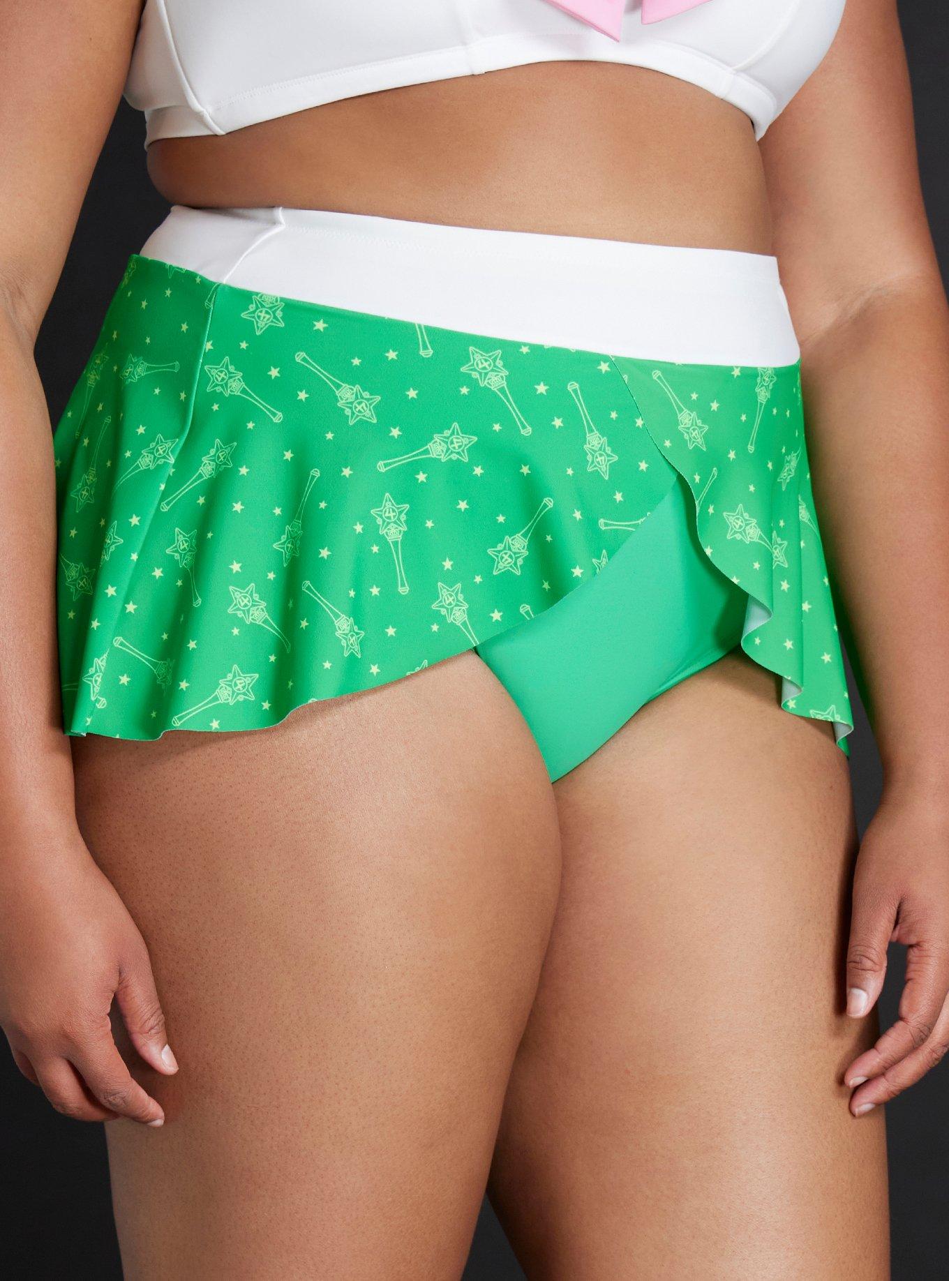 Sailor Moon Sailor Jupiter Cosplay Skirted Swim Bottoms Plus Size, MULTI COLOR, alternate