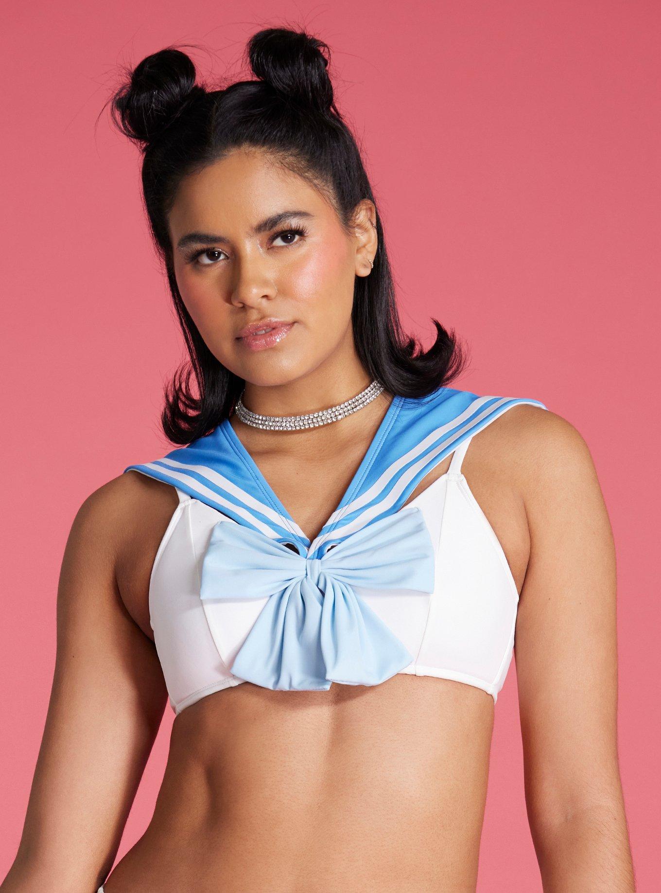 Sailor Moon Sailor Mercury Cosplay Swim Top, MULTI COLOR, alternate