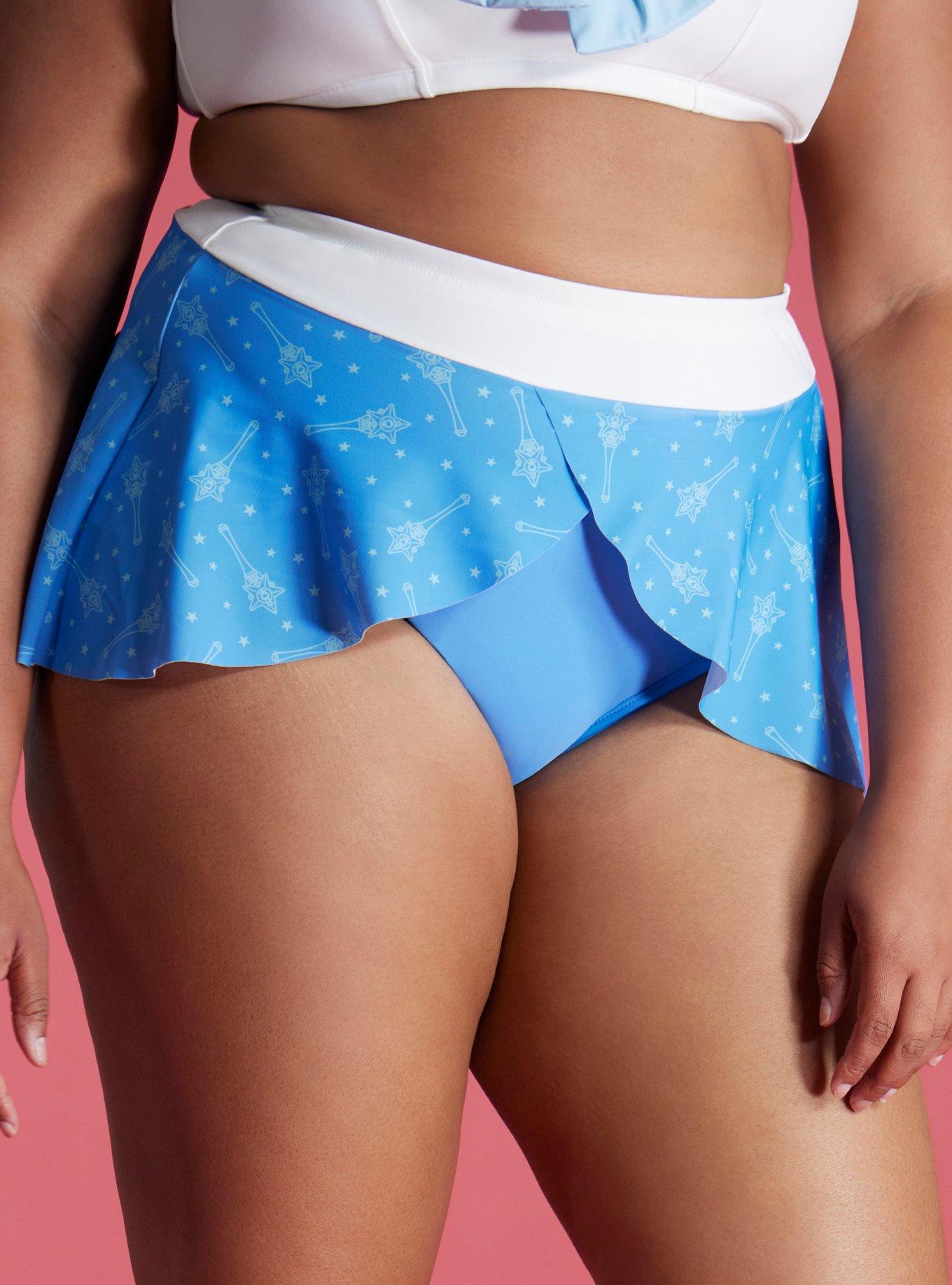 Sailor Moon Sailor Mercury Cosplay Skirted Swim Bottoms Plus Size, , hi-res