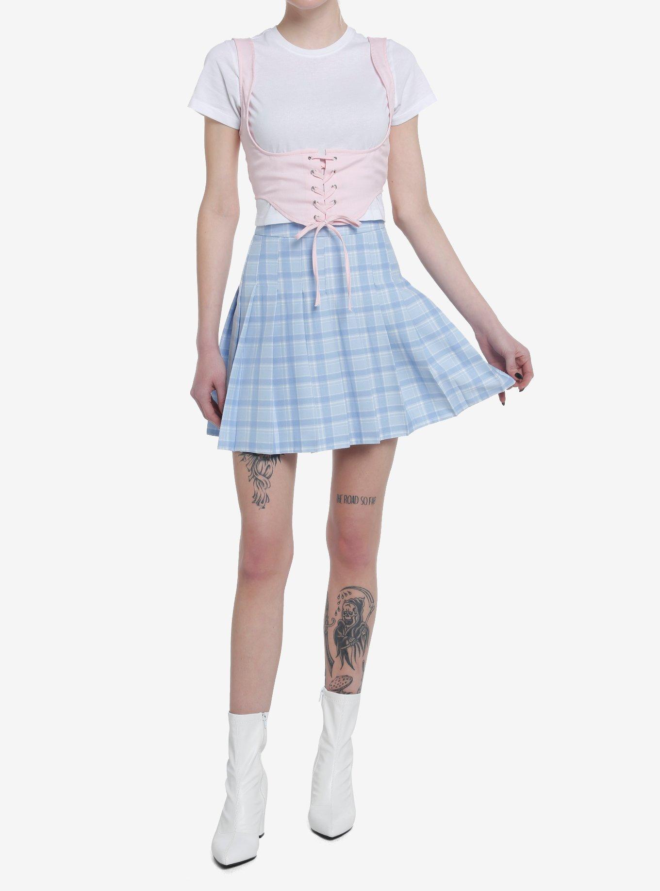 Sweet Society Pink Underbust Girls Corset Top, PINK, alternate