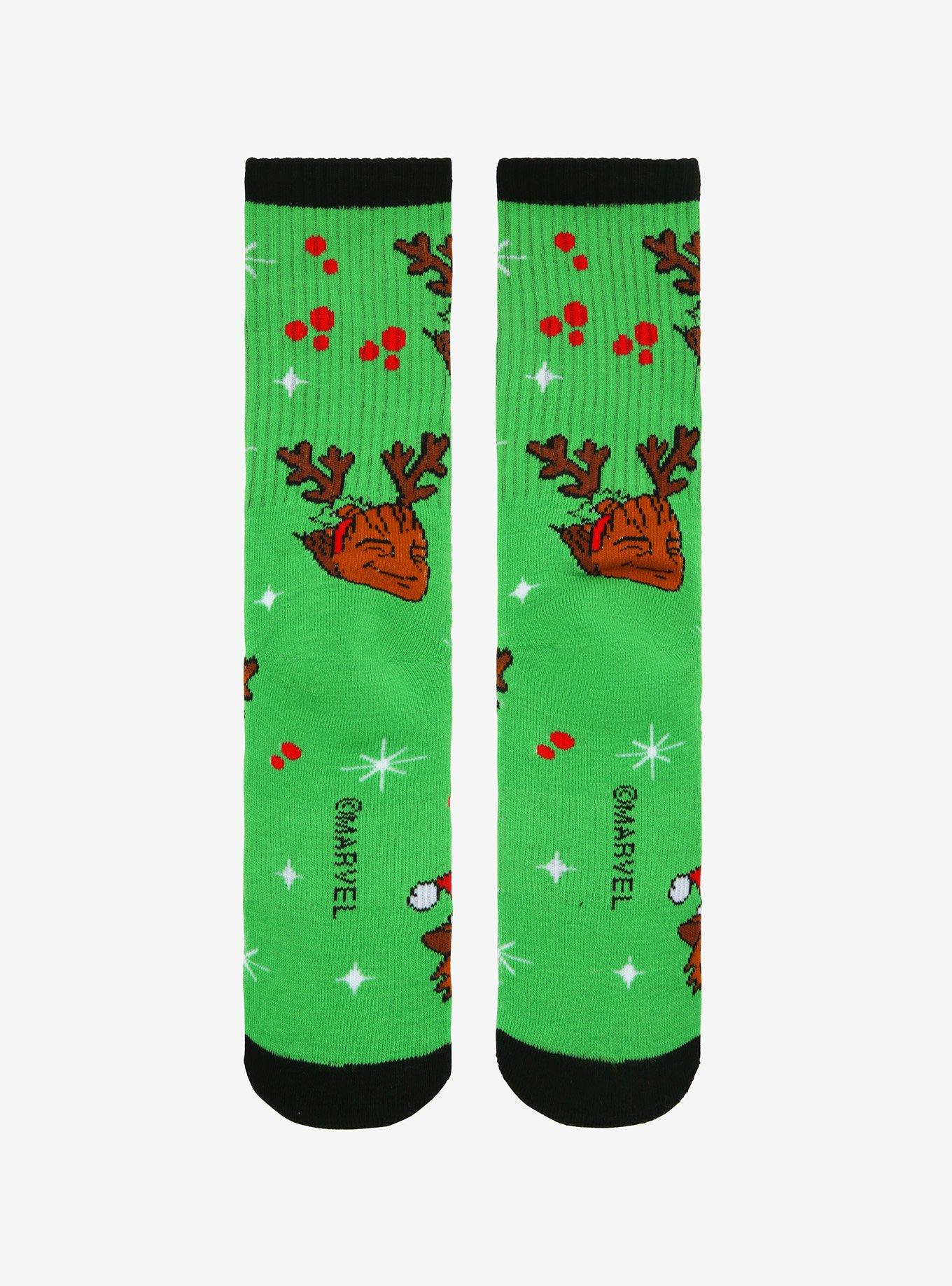 Marvel Guardians Of The Galaxy Groot & Rocket Christmas Crew Socks, , alternate