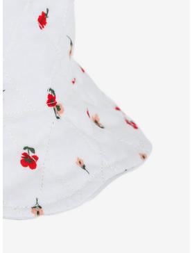 White Floral Quilted Bucket Hat, , hi-res