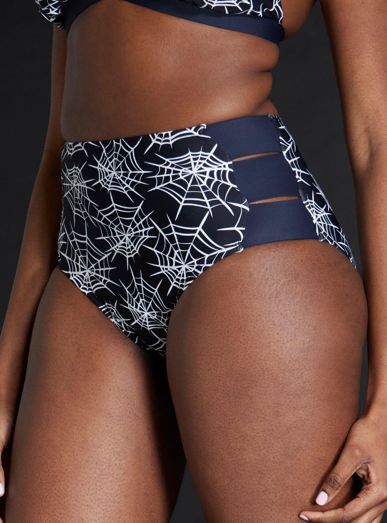 Spiderweb Cutout High-Waisted Swim Bottoms, MULTI, alternate