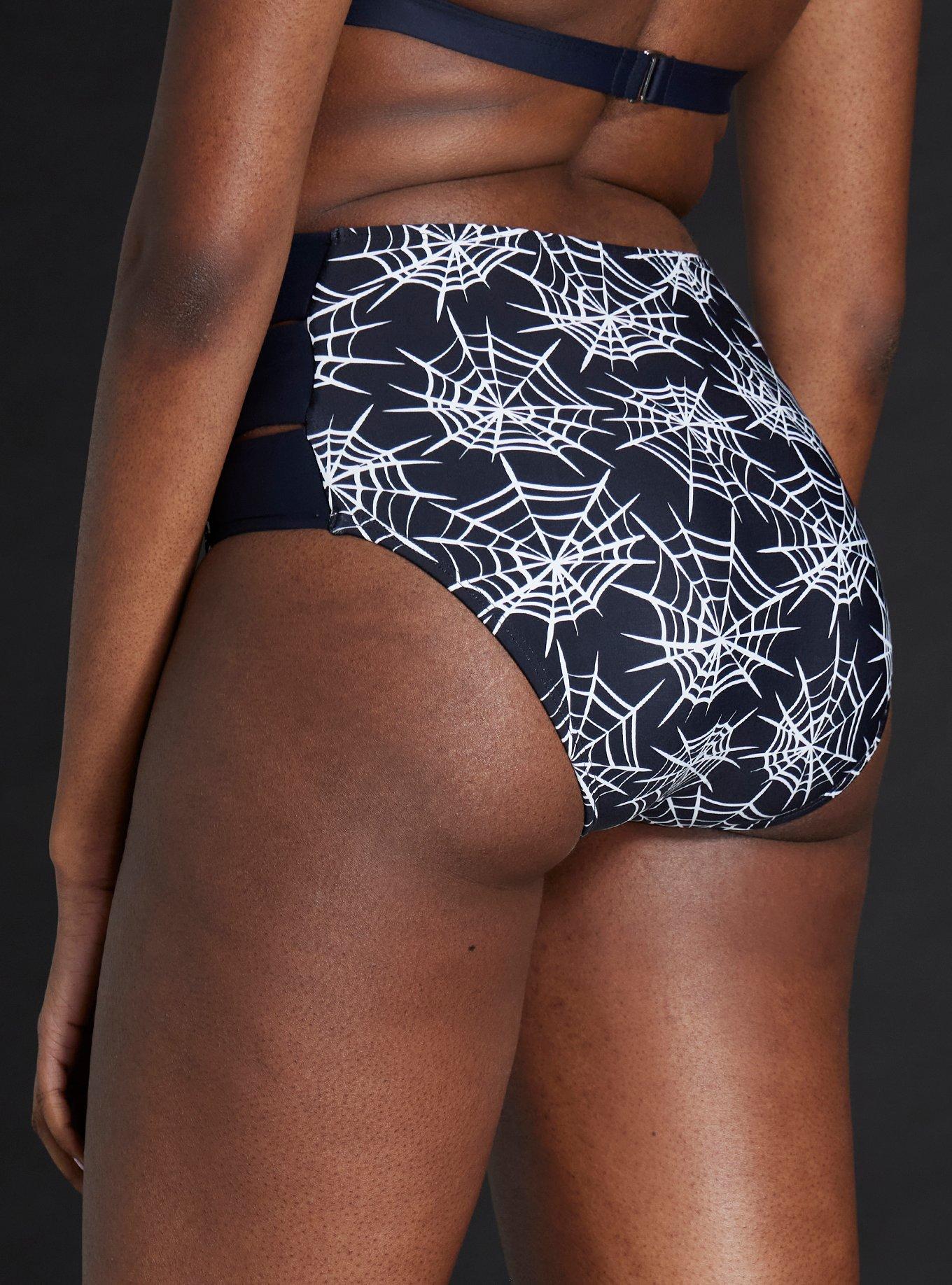 Spiderweb Cutout High-Waisted Swim Bottoms, MULTI, alternate