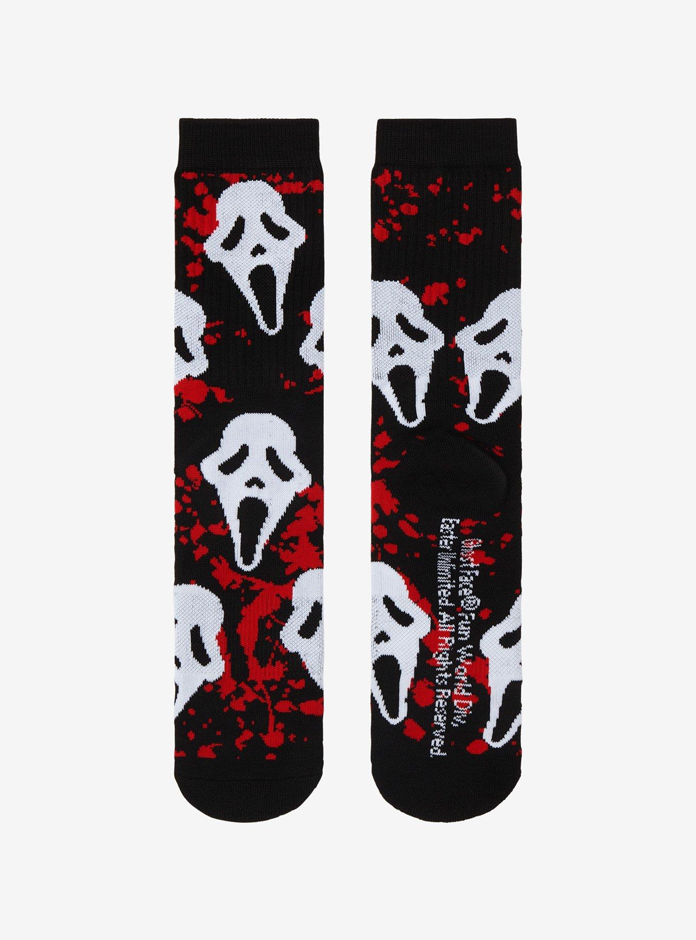 Scream Ghost Face Splatter Crew Socks, , alternate