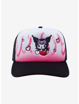 Plus Size Kuromi Pink Flames Trucker Hat, , hi-res
