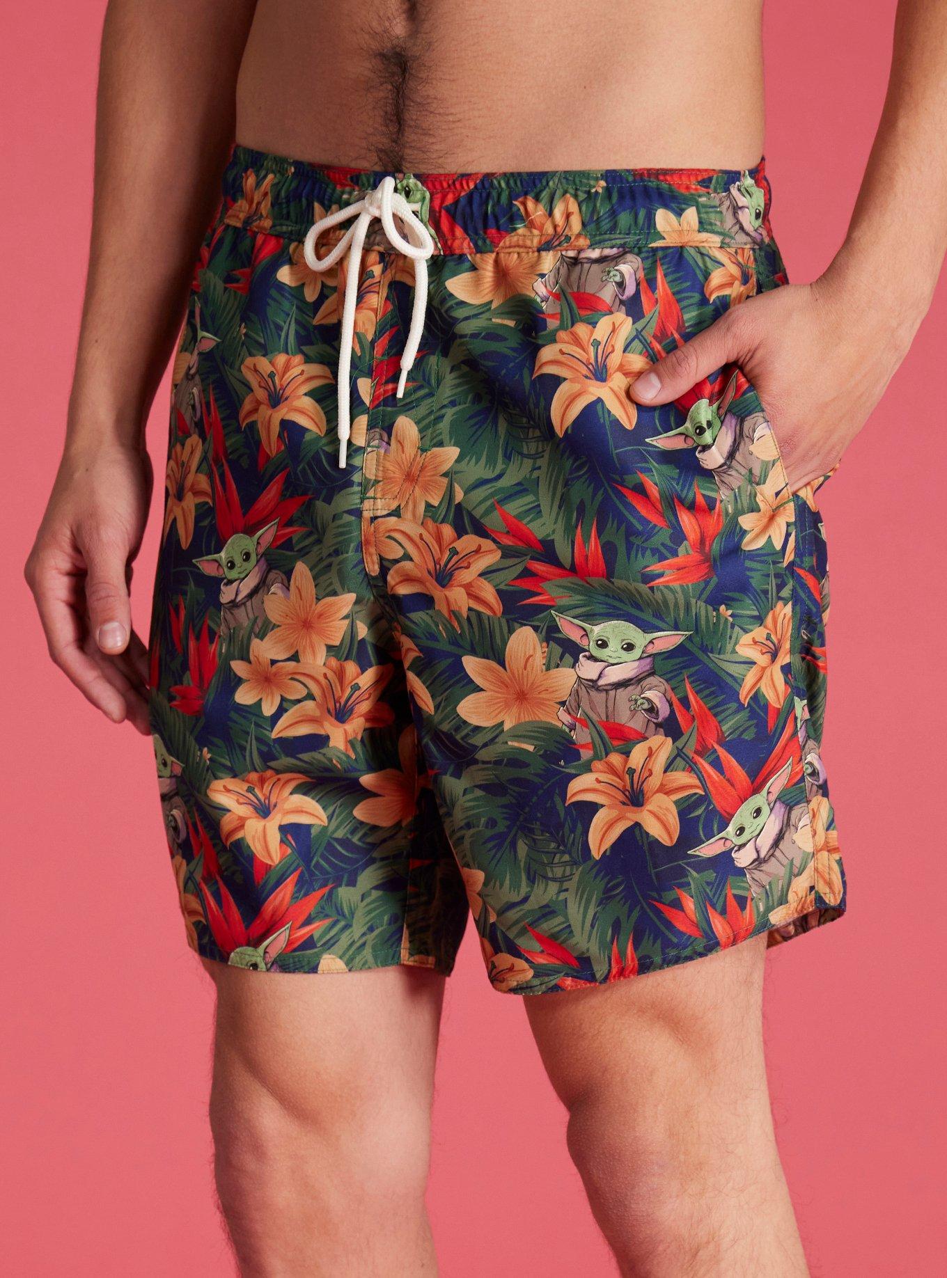 Star Wars The Mandalorian Grogu Tropical Swim Trunks, MULTI, alternate