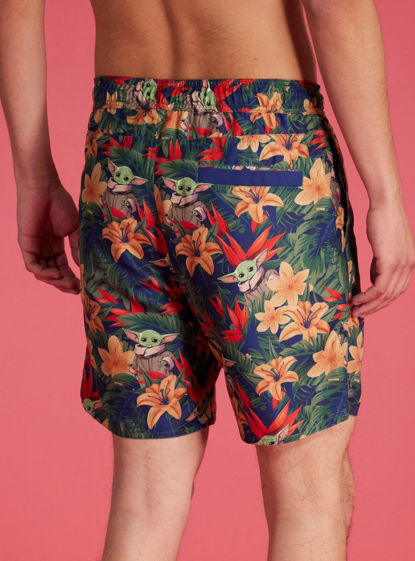Star Wars The Mandalorian Grogu Tropical Swim Trunks, MULTI, alternate