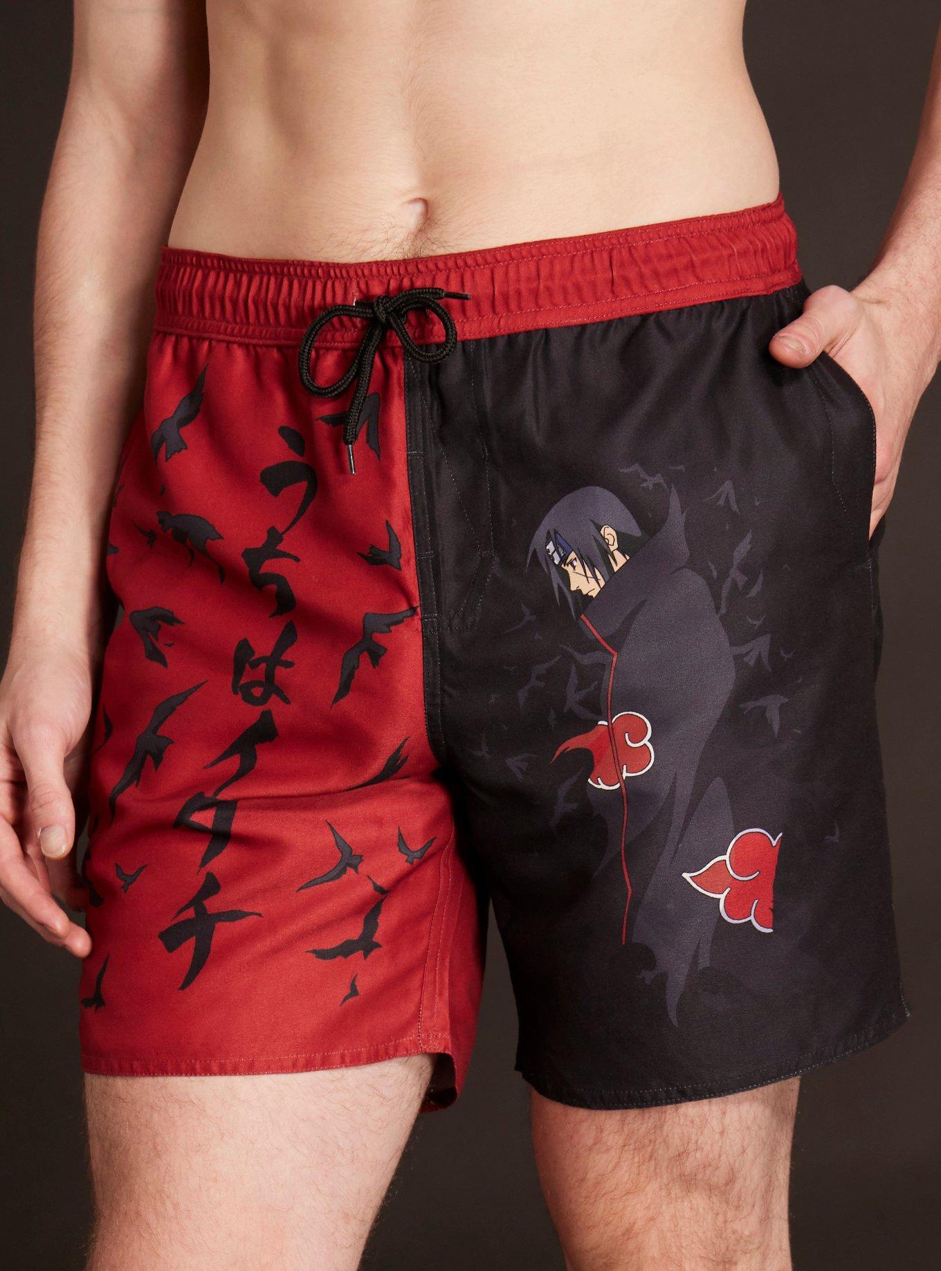 Naruto Shippuden Akatsuki Itachi Split Swim Trunks, MULTI, alternate
