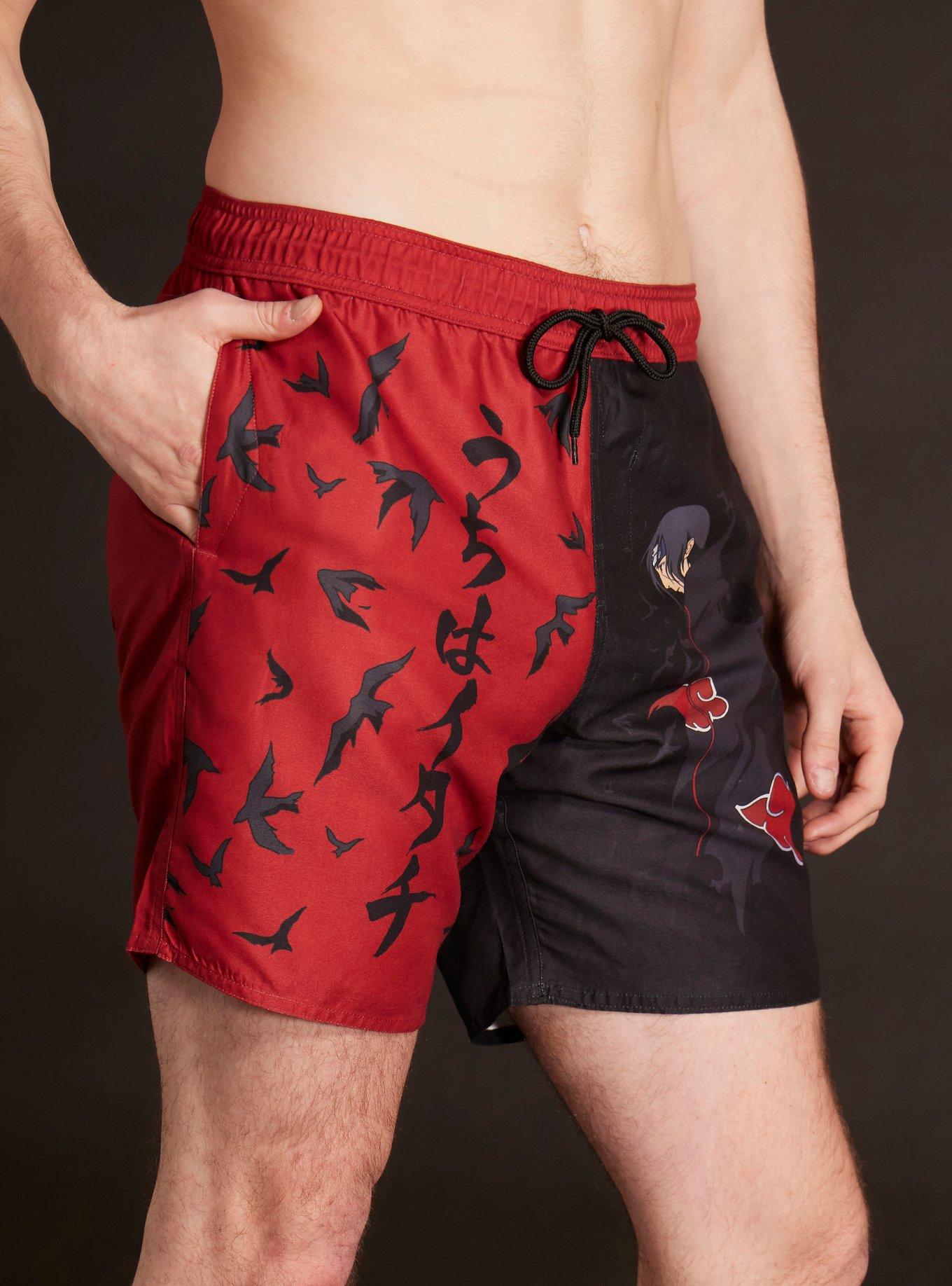Naruto Shippuden Akatsuki Itachi Split Swim Trunks, MULTI, alternate