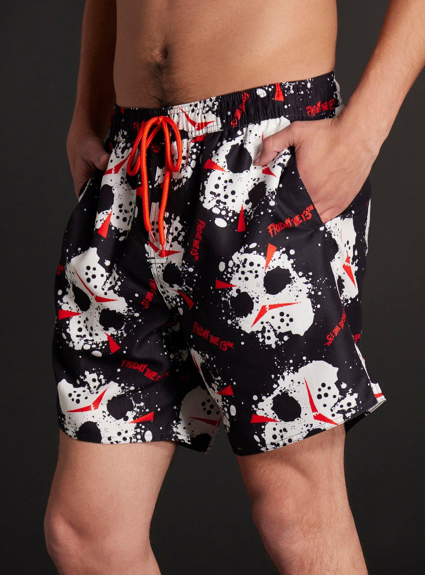 Friday The 13th Jason Mask Swim Trunks, MULTI, alternate