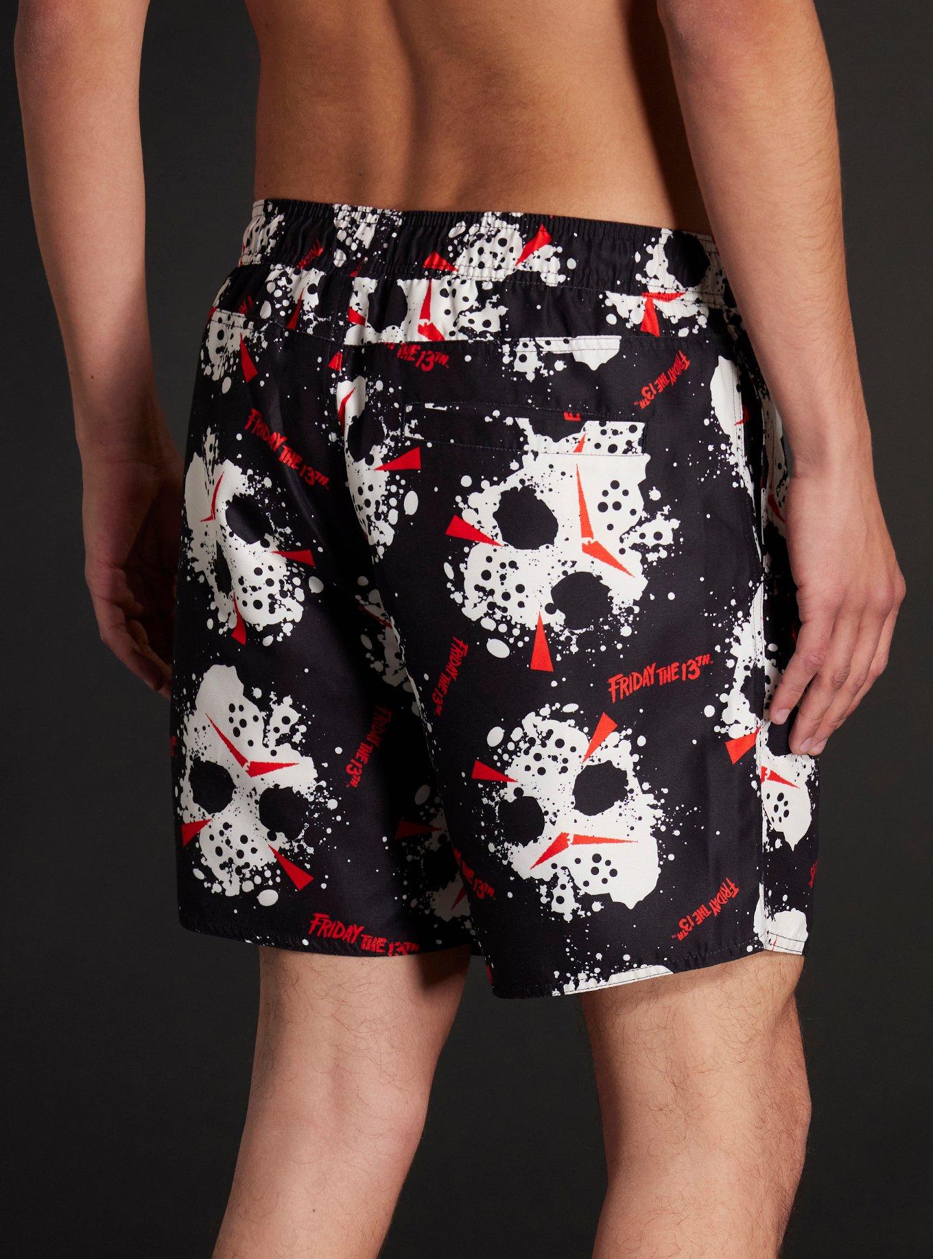 Friday The 13th Jason Mask Swim Trunks, MULTI, alternate