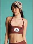 Kawaii Brown Bear Halter Swim Top, MULTI, alternate