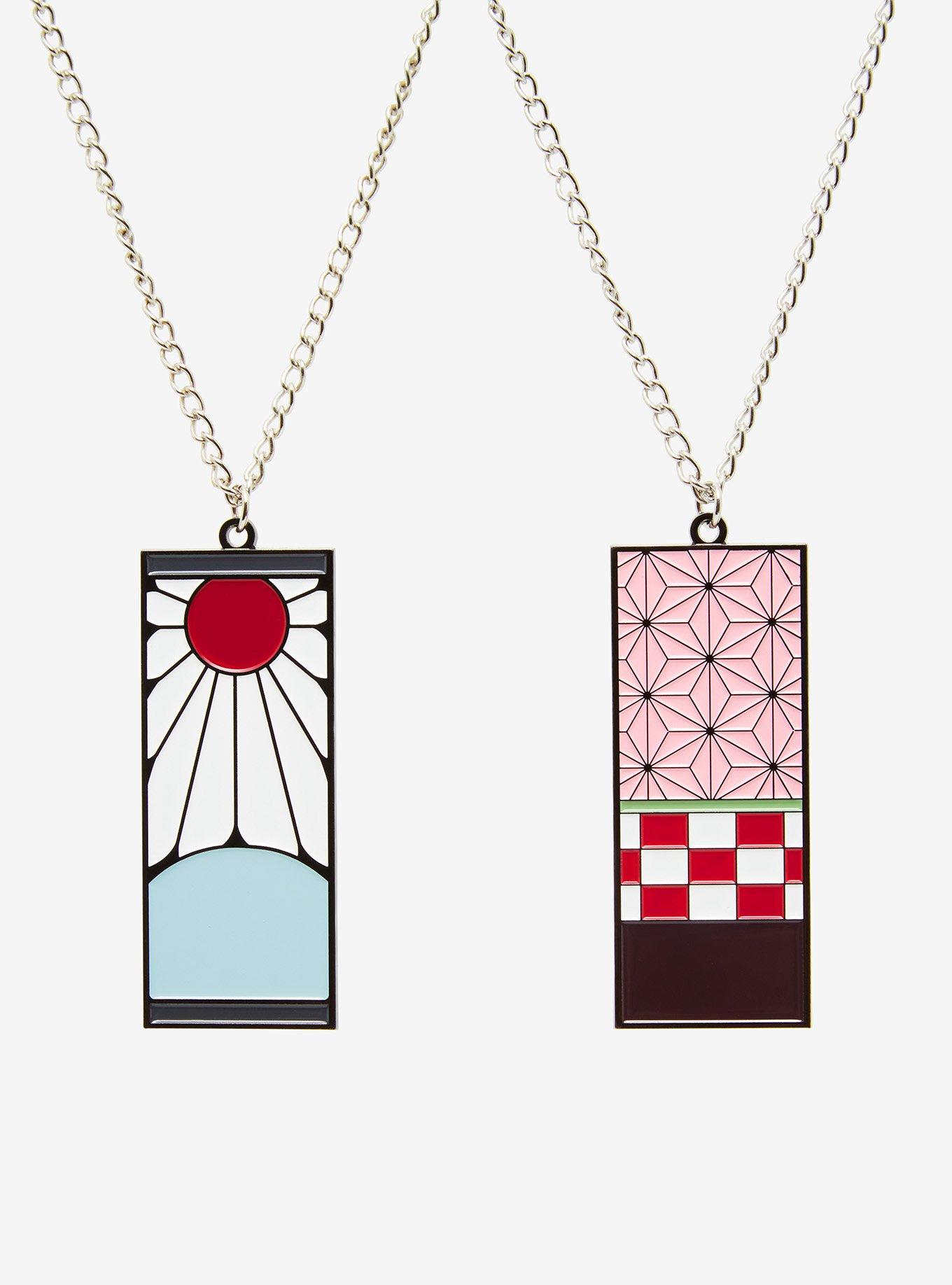Demon Slayer: Kimetsu no Yaiba Nezuko & Tanjiro Bestie Necklace Set - BoxLunch Exclusive, , alternate