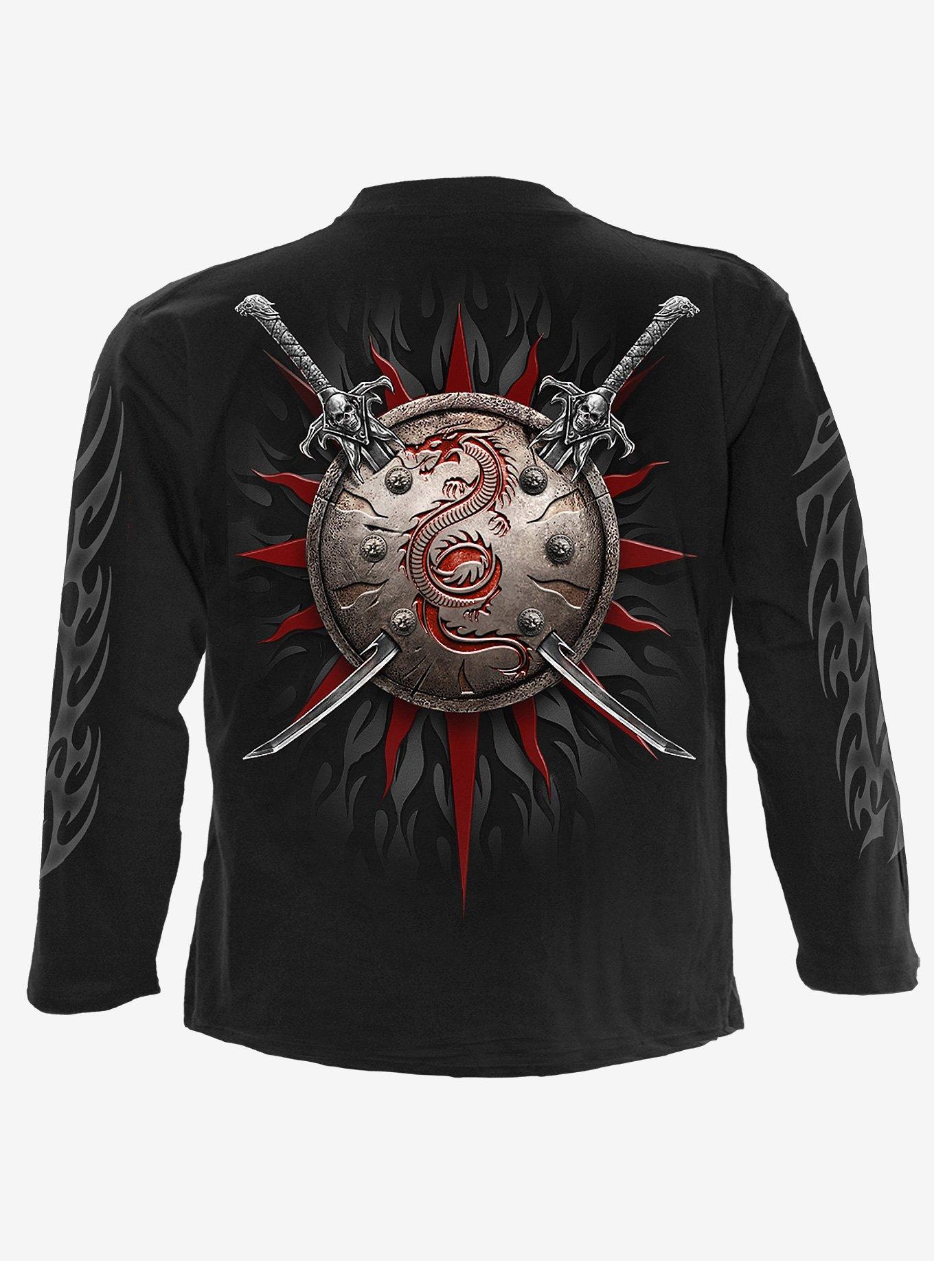 Mystical Dragon Black Longsleeve T-Shirt, BLACK, alternate