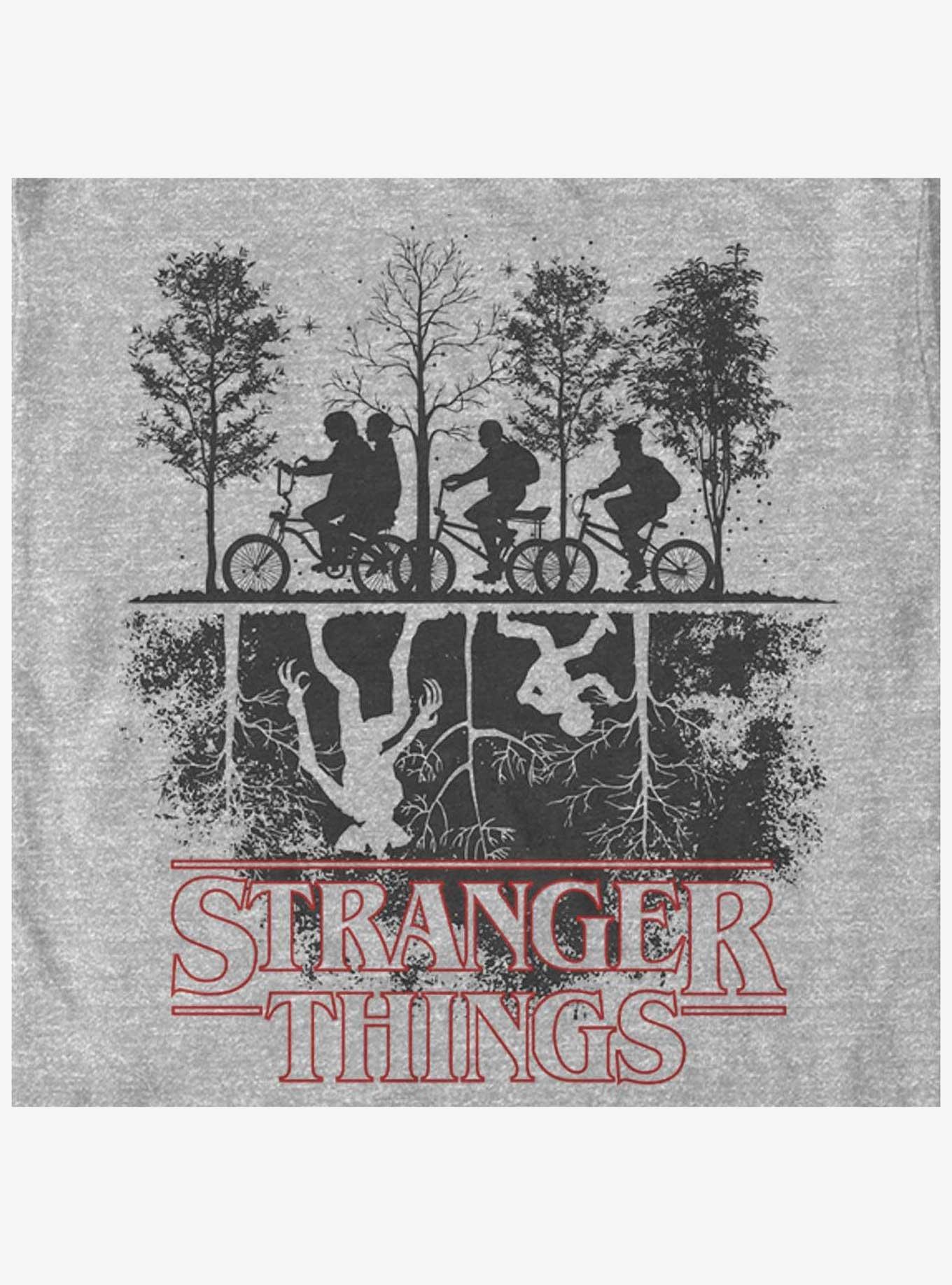Stranger Things Upside Down Silhouette Youth T-Shirt, ATH HTR, alternate