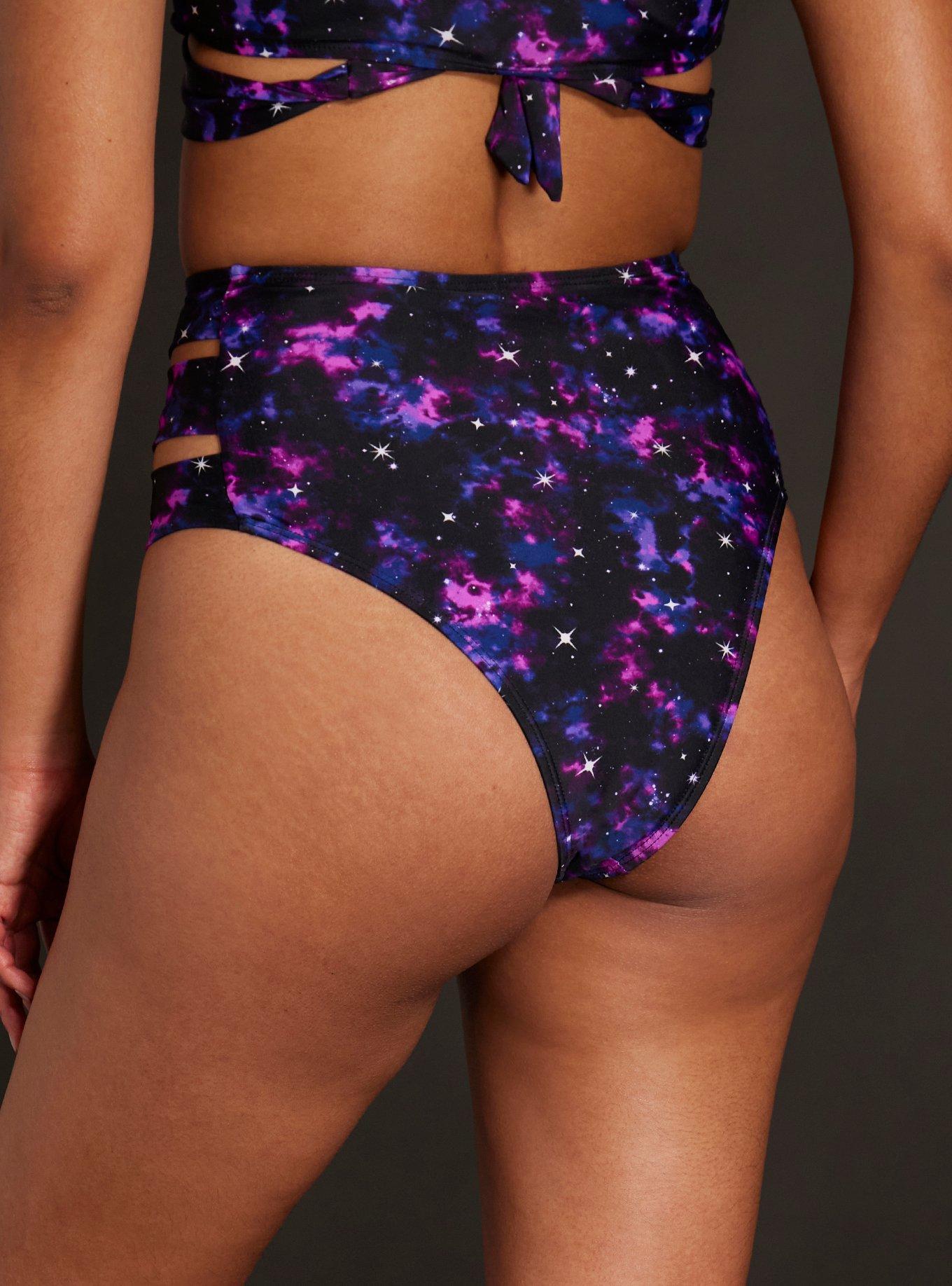 Pink Galaxy Wrap Swim Bottoms, MULTI COLOR, alternate