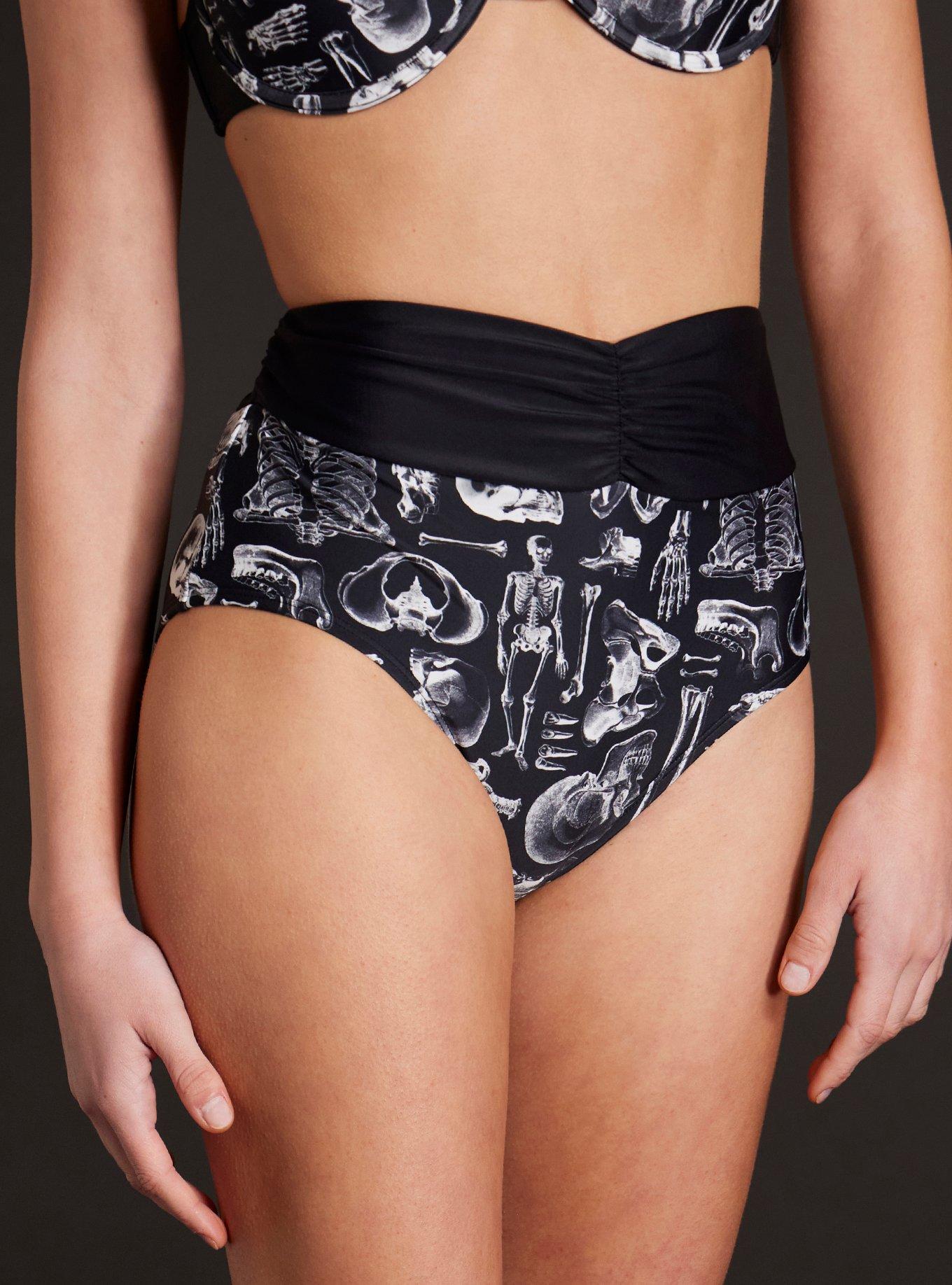 Skeleton Anatomy High-Waisted Swim Bottoms, MULTI COLOR, alternate