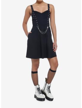 Plus Size Hardware Grommet Strap Skater Dress, , hi-res