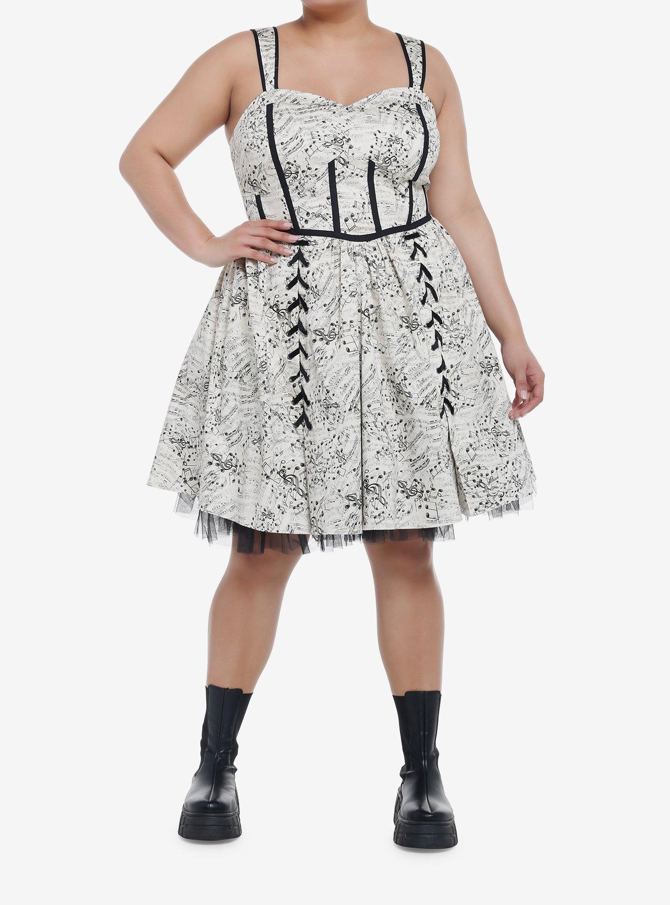 Music Notes Dress Plus Size, MUSIC NOTE TOSS, alternate