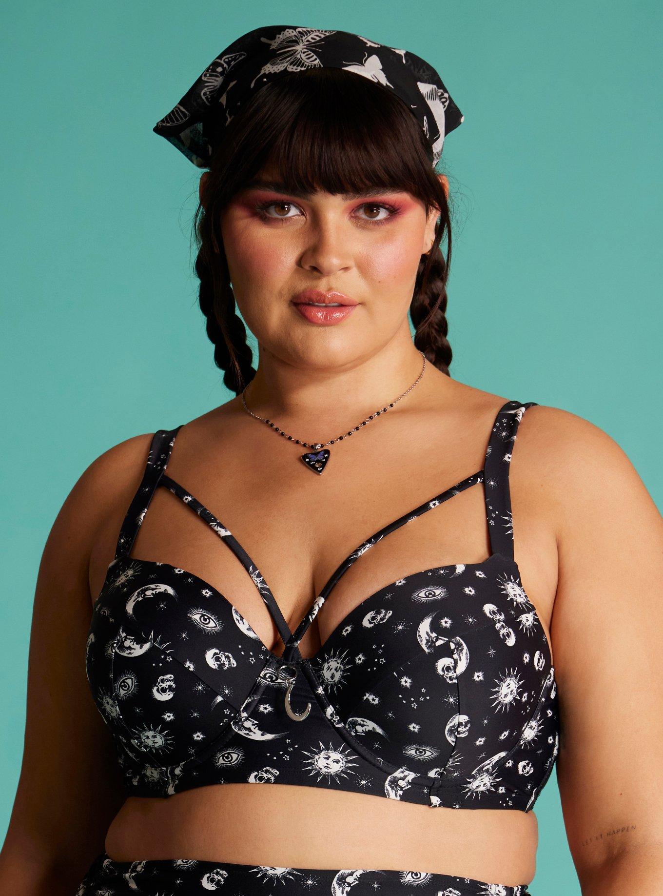 Celestial Skull Swim Top Plus Size, MULTI COLOR, alternate