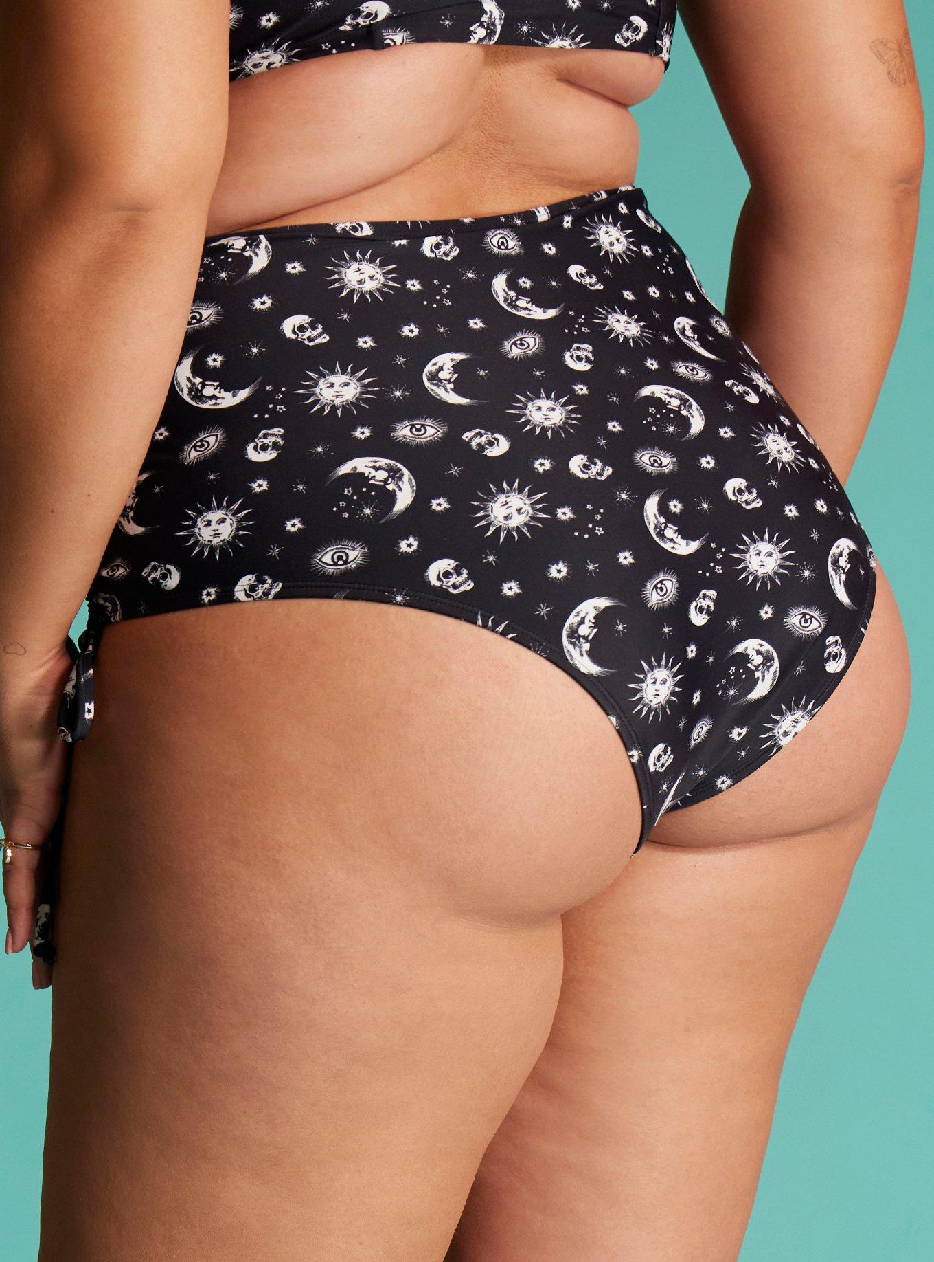 Celestial Skull High-Waisted Swim Bottoms Plus Size, MULTI COLOR, alternate