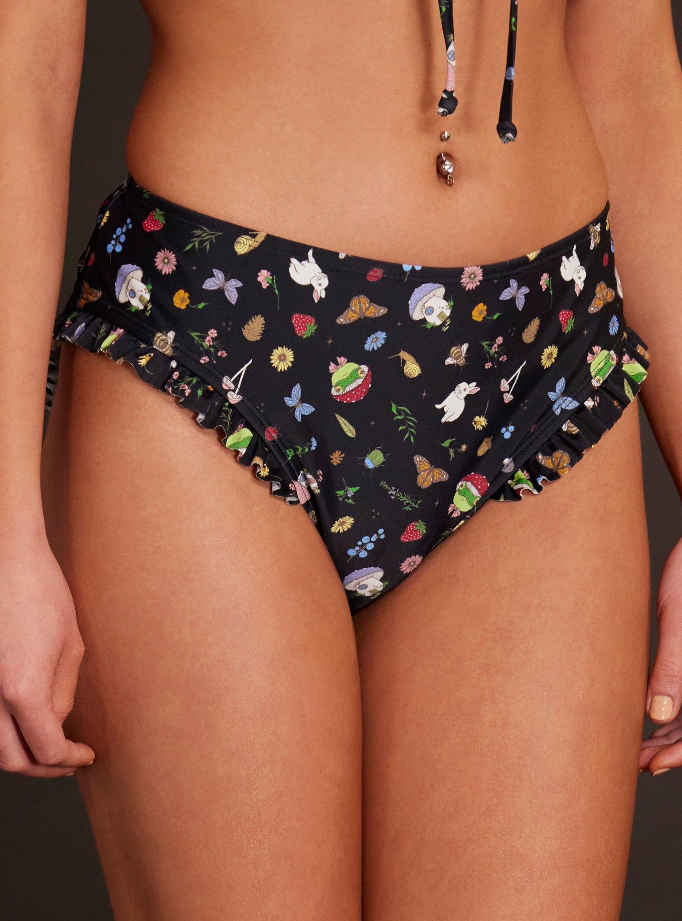 Mushroom Frog Ruffle Swim Bottoms, MULTI COLOR, alternate