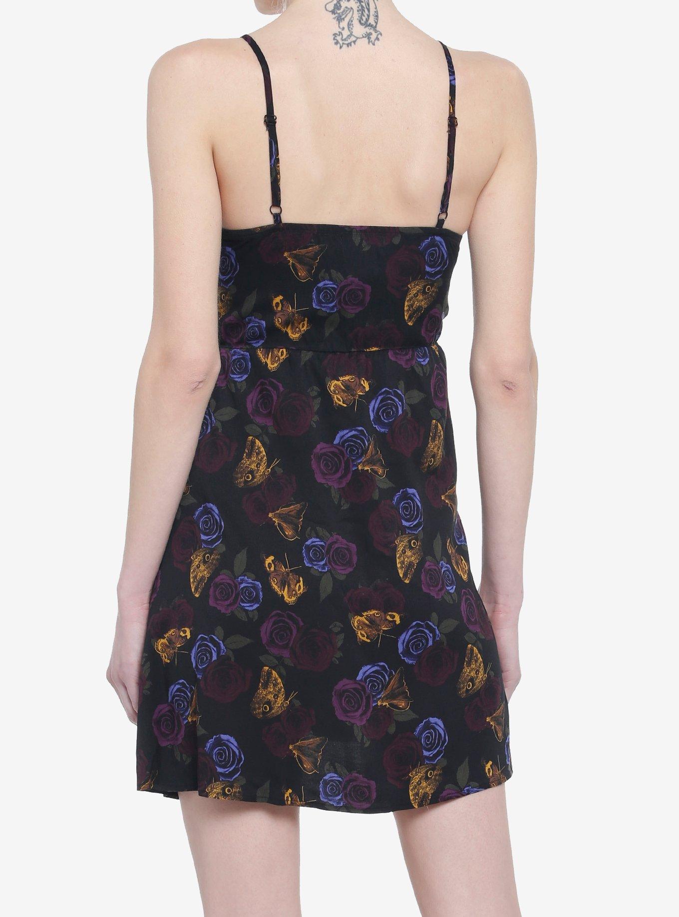 Cosmic Aura Rose & Moth Skater Dress, FLORAL, alternate