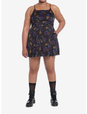Cosmic Aura Rose & Moth Skater Dress Plus Size, , hi-res