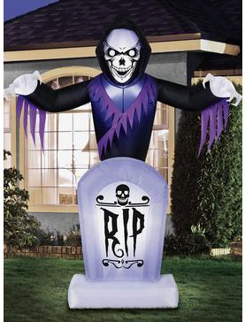 Animated Reaper Behind Tombstone 8-foot Inflatable Airblown, , hi-res