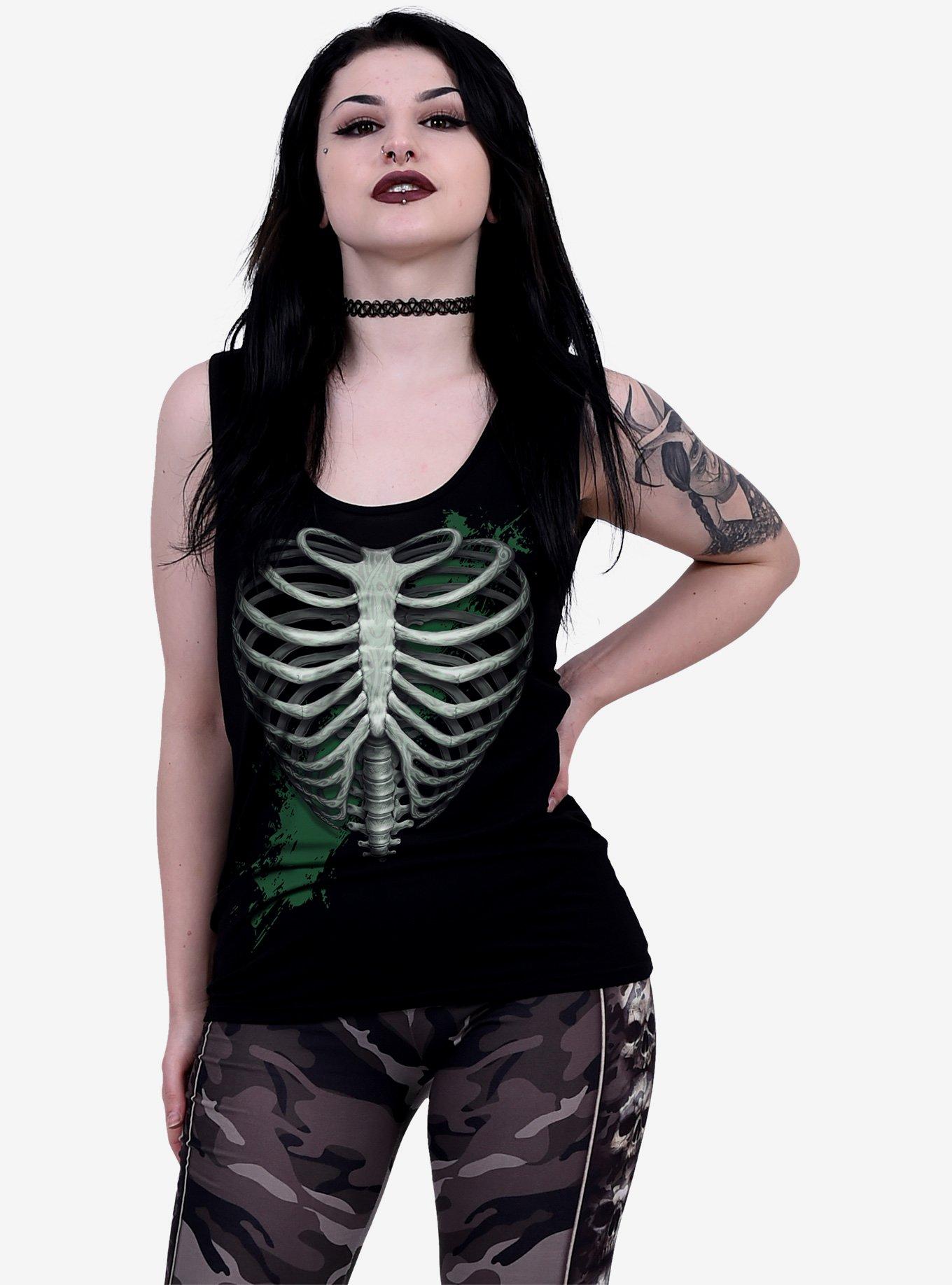 Heart Ribs Glow The Dark Razor Back Top