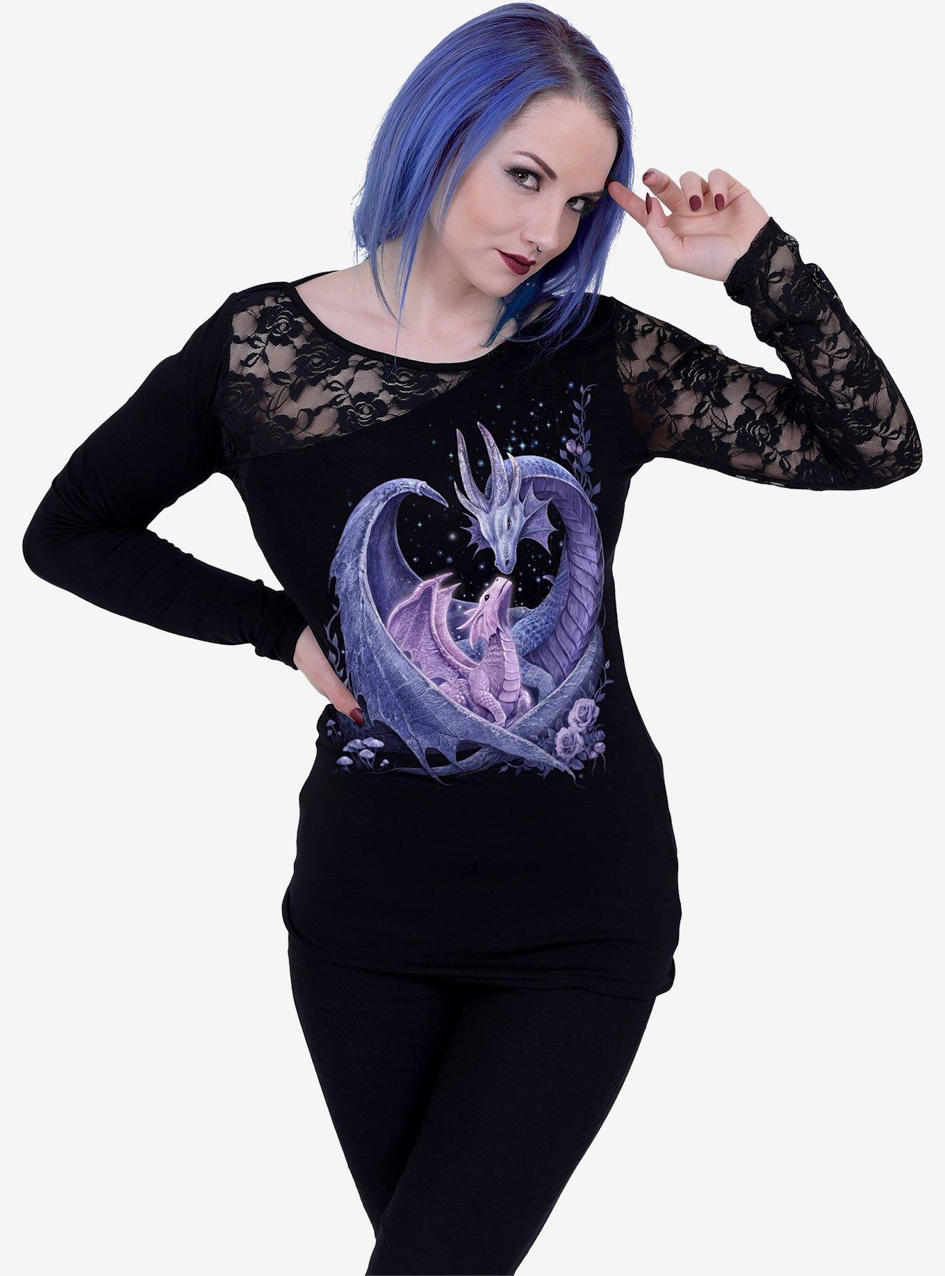Maternal Instincts Lace One Shoulder Black Top, , hi-res