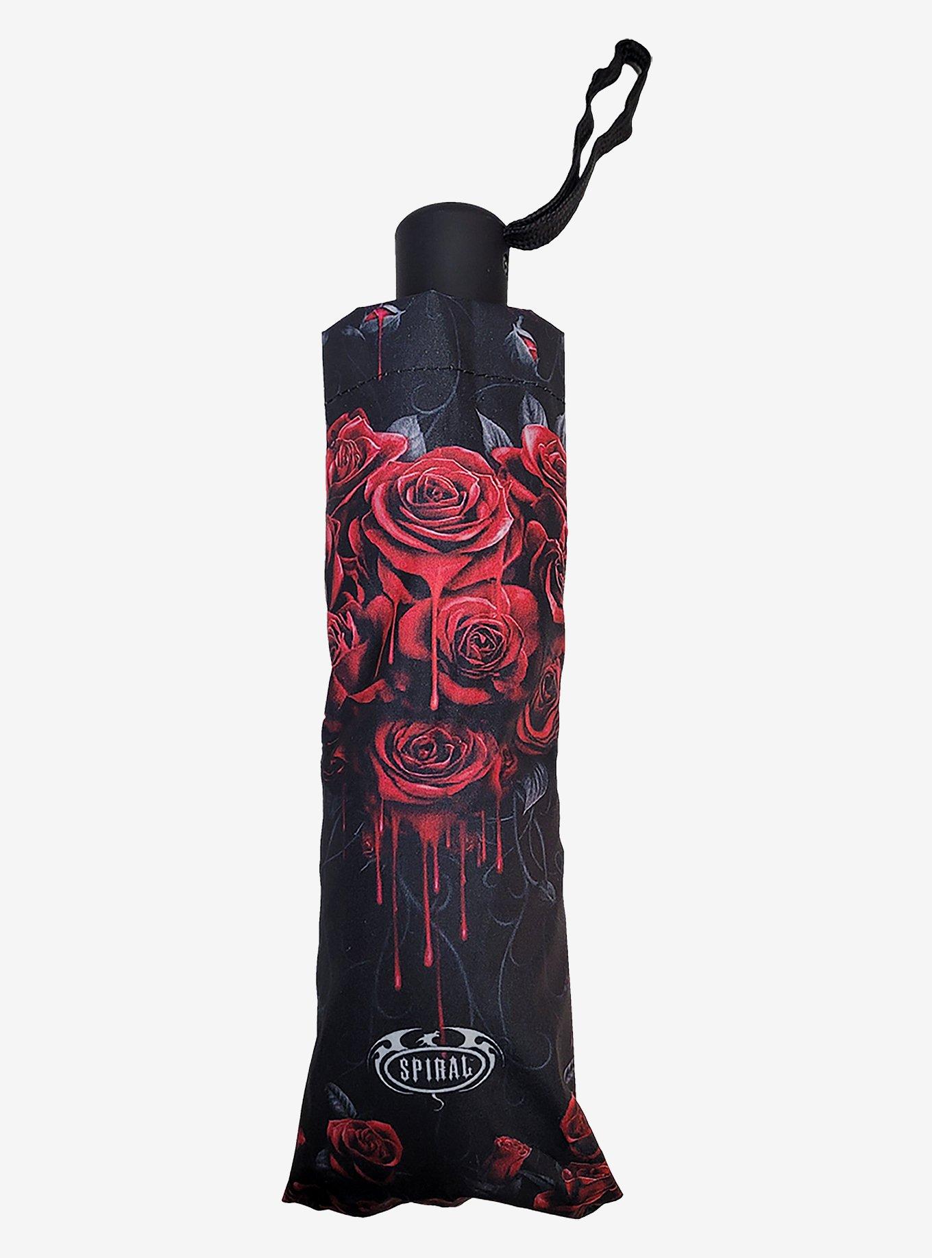Blood Rose Compact Travel Umbrella, , alternate