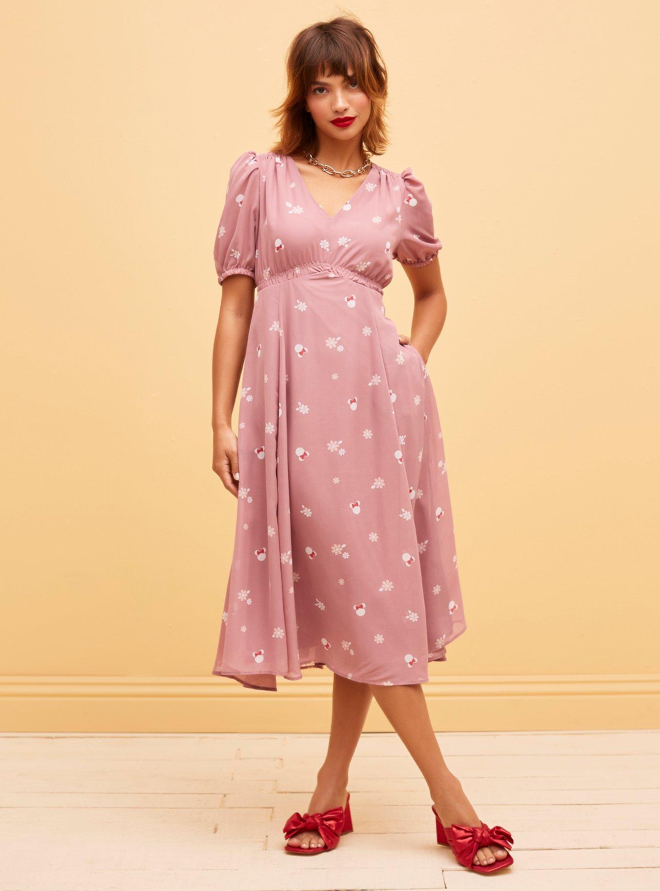 Her Universe Disney Minnie Mouse Flower Chiffon Midi Dress, , hi-res