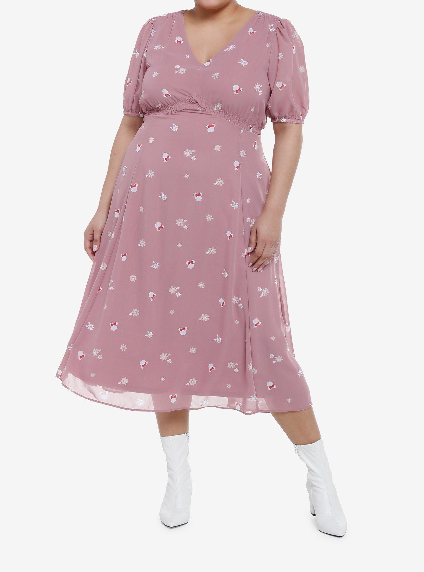 Her Universe Disney Minnie Mouse Flower Chiffon Midi Dress Plus Size, MULTI, alternate