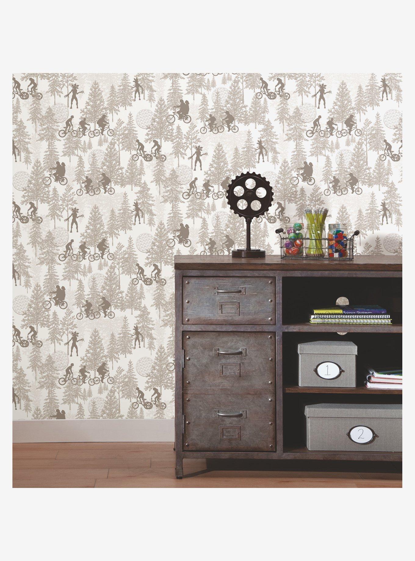 Stranger Things Hawkins Woods Peel & Stick Wallpaper Light