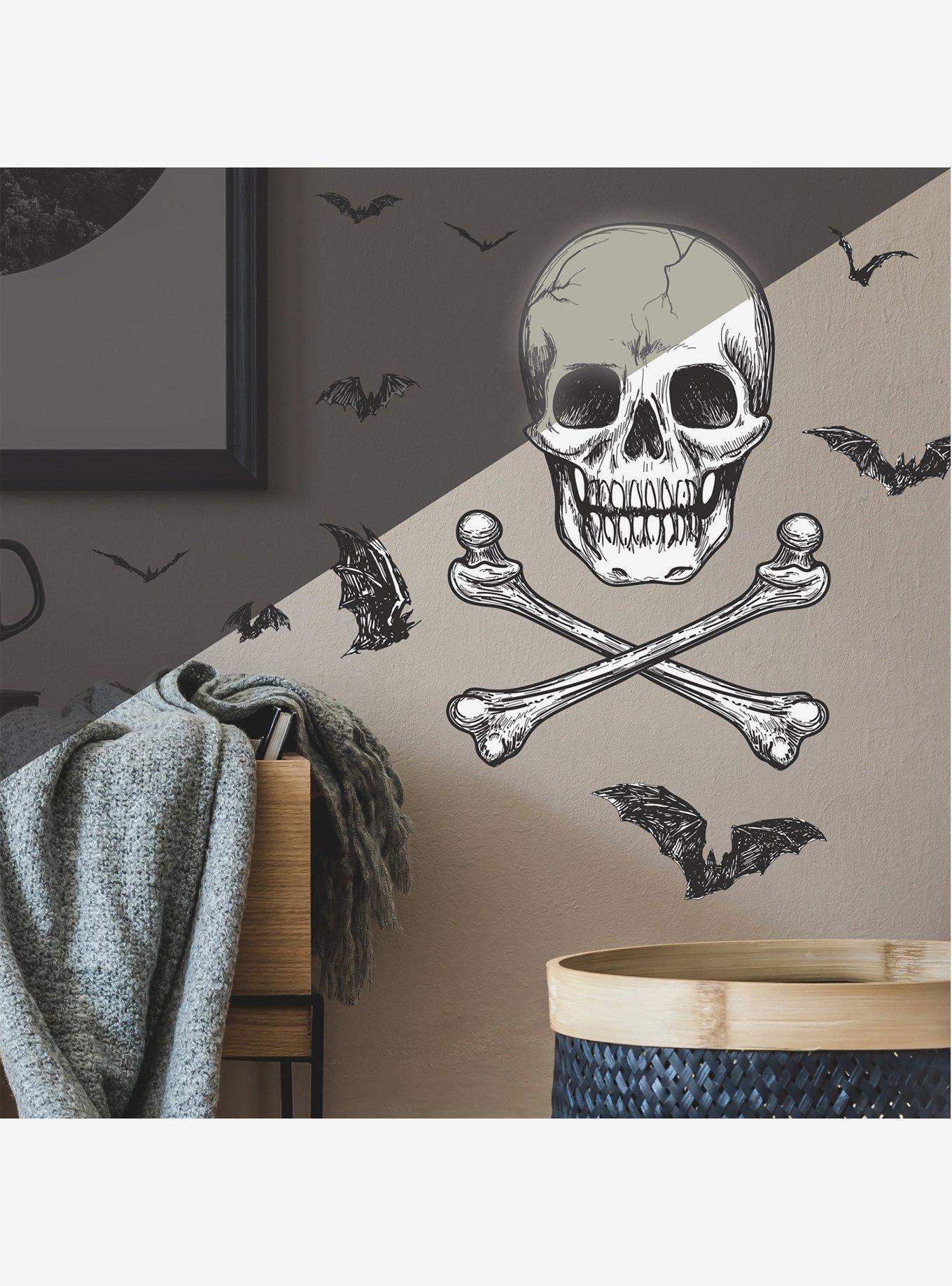Skull Glow in the Dark Peel & Stick Giant Wall Decals, , alternate
