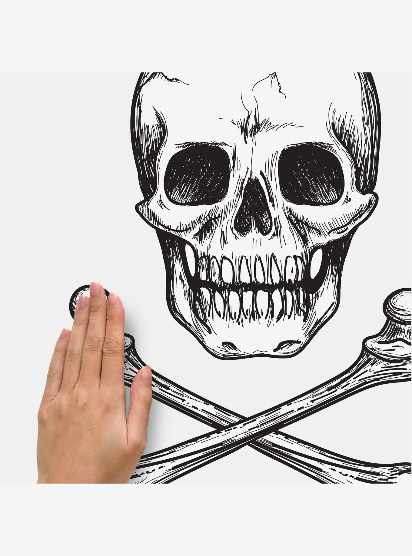 Skull Glow in the Dark Peel & Stick Giant Wall Decals, , alternate