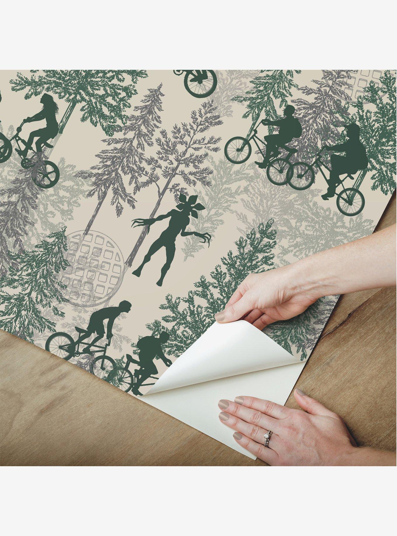 Stranger Things Hawkins Woods Peel & Stick Wallpaper Dark, , alternate