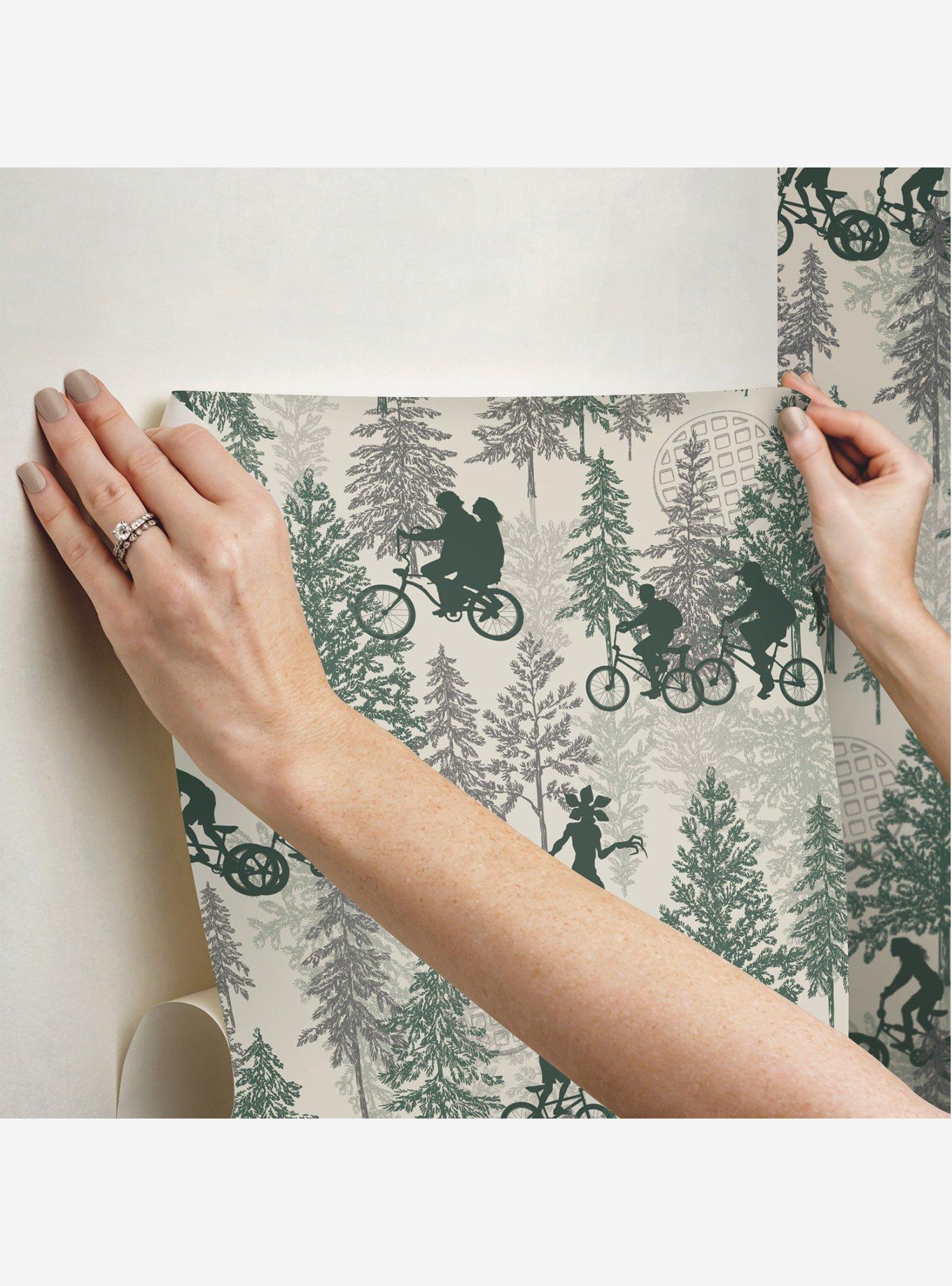 Stranger Things Hawkins Woods Peel & Stick Wallpaper Dark, , alternate