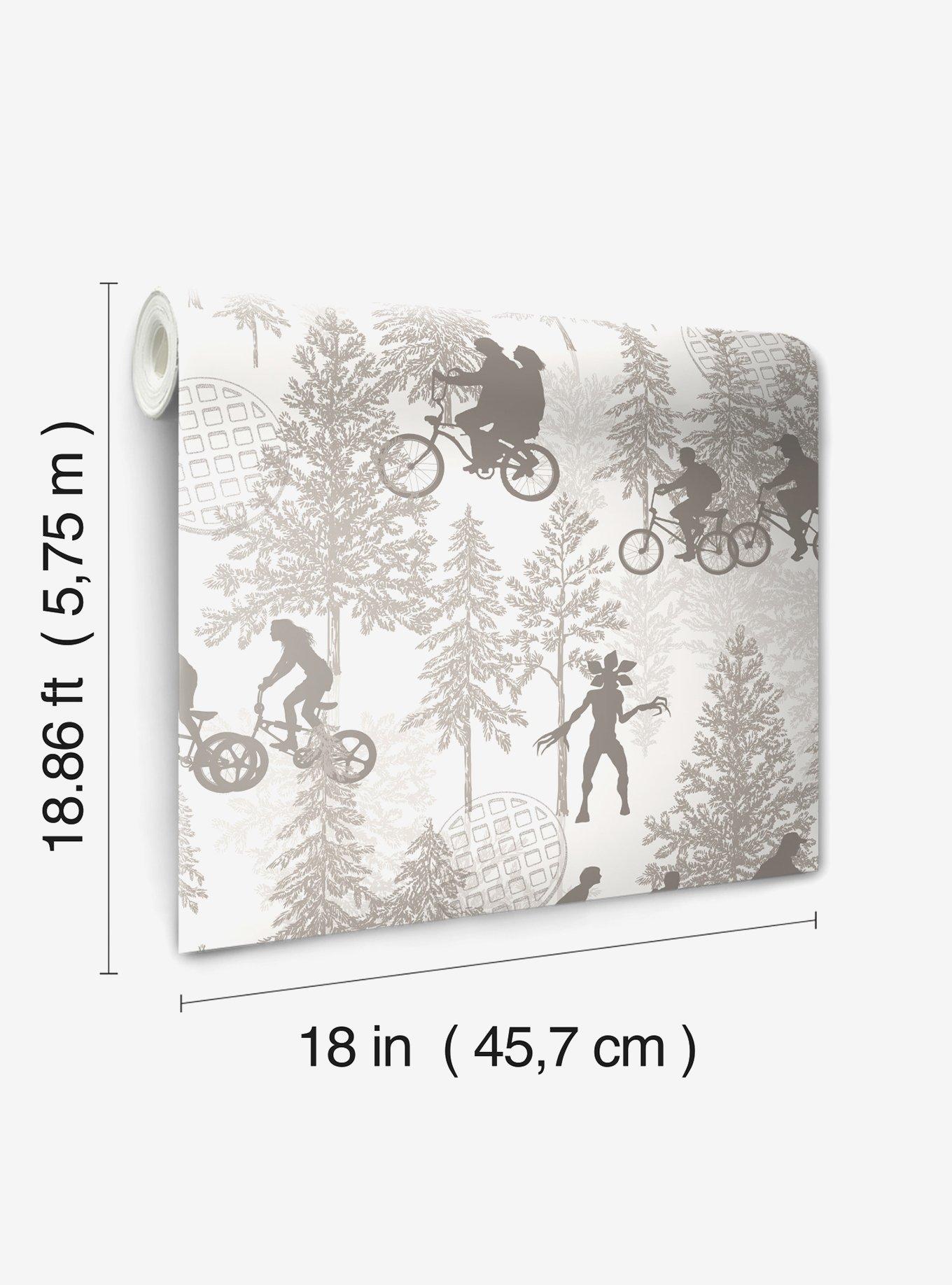 Stranger Things Hawkins Woods Peel & Stick Wallpaper Light, , alternate