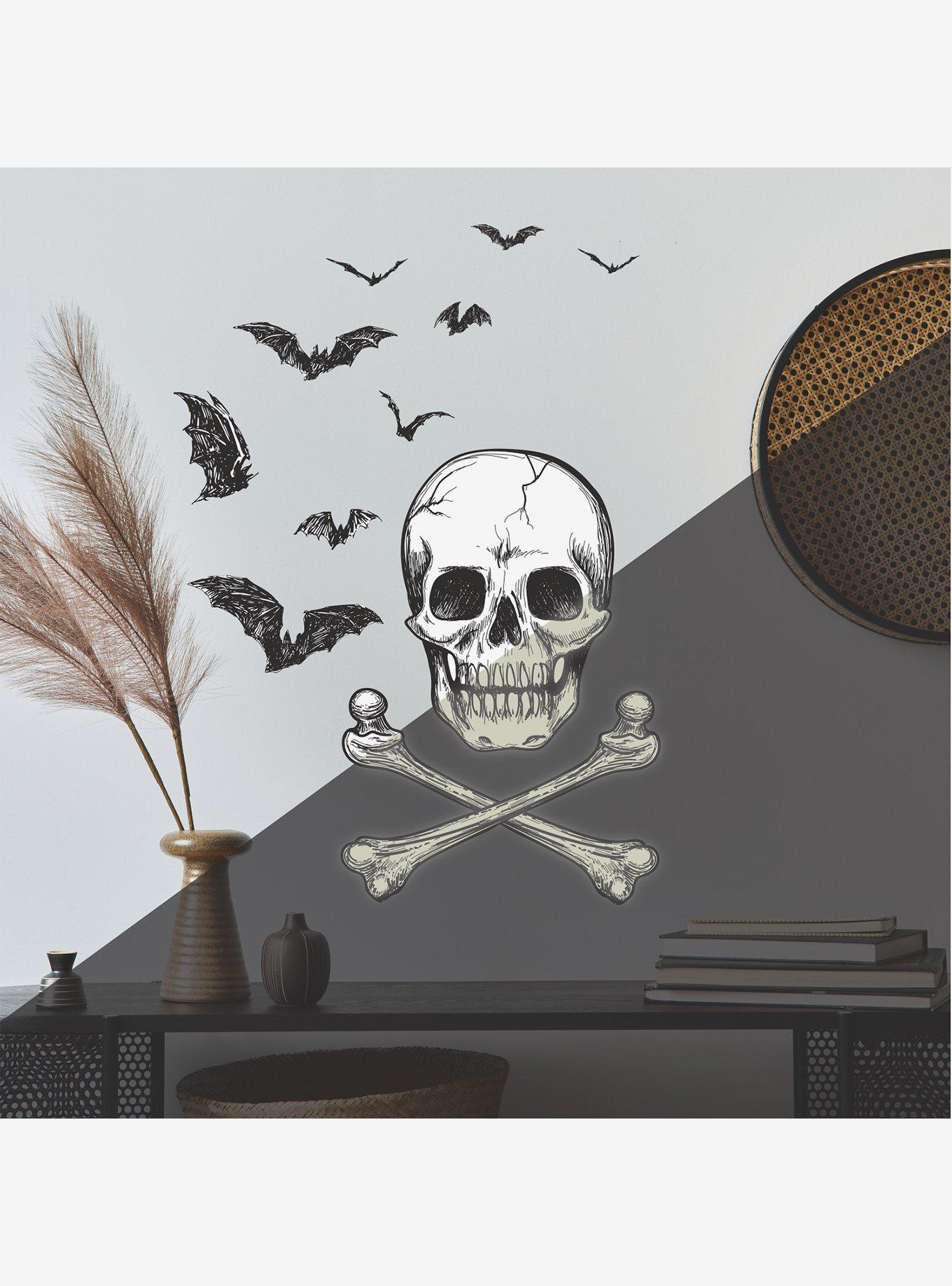 Skull Glow in the Dark Peel & Stick Giant Wall Decals, , alternate