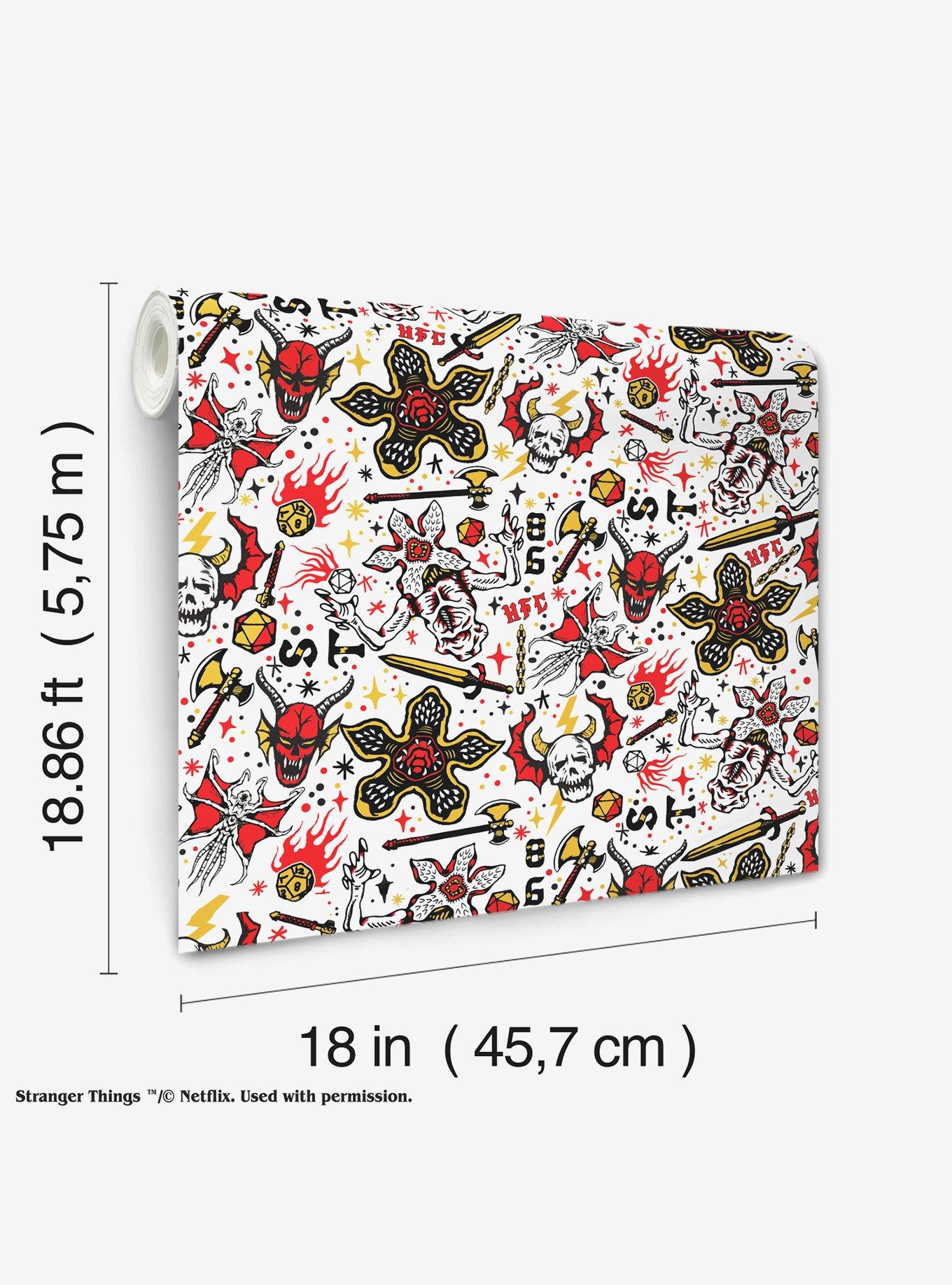 Stranger Things Hellfire Club Red Peel & Stick Wallpaper, , hi-res